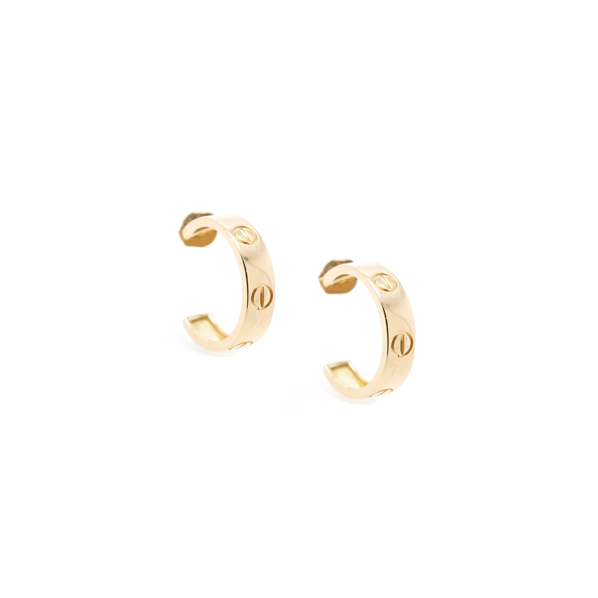 Cartier 18k Yellow Gold Vintage Love Hoop Earrings
