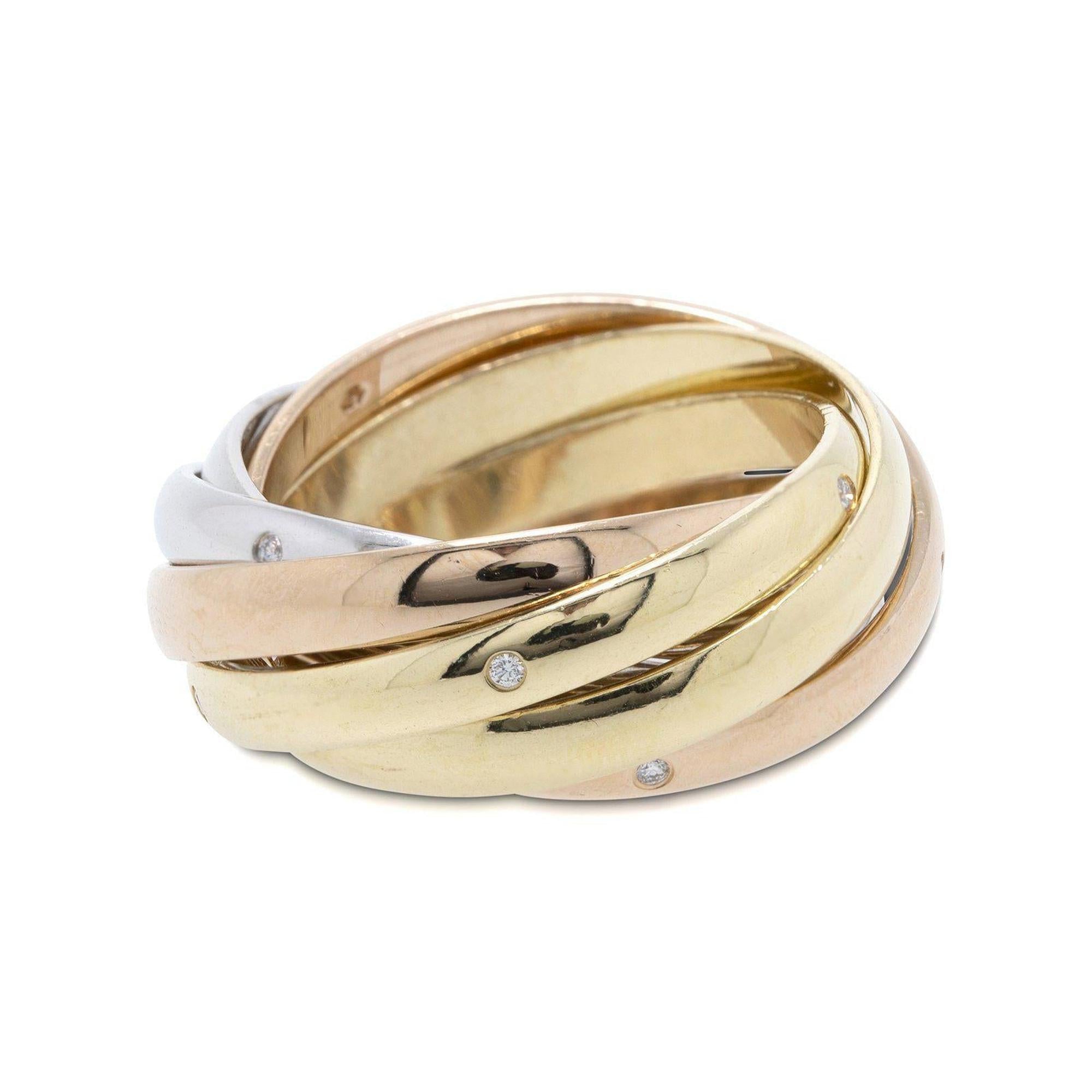 Cartier Diamond 6-Band Trinity Rolling Ring