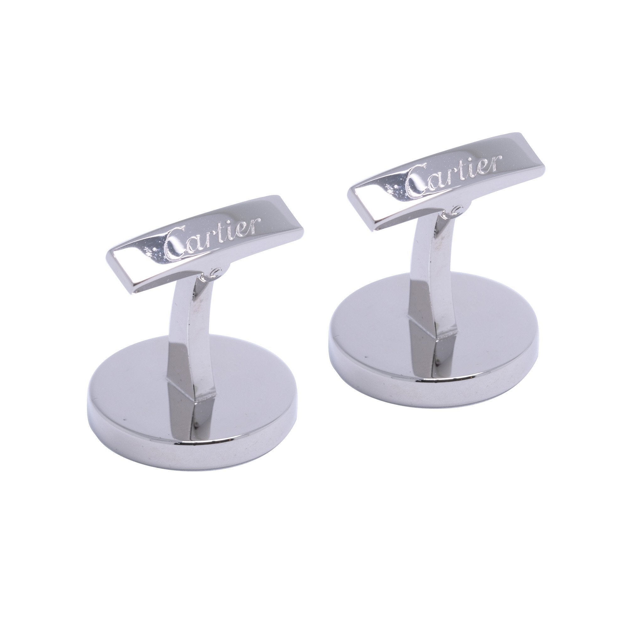 Cartier Double C Logo Rose Decor Cufflinks