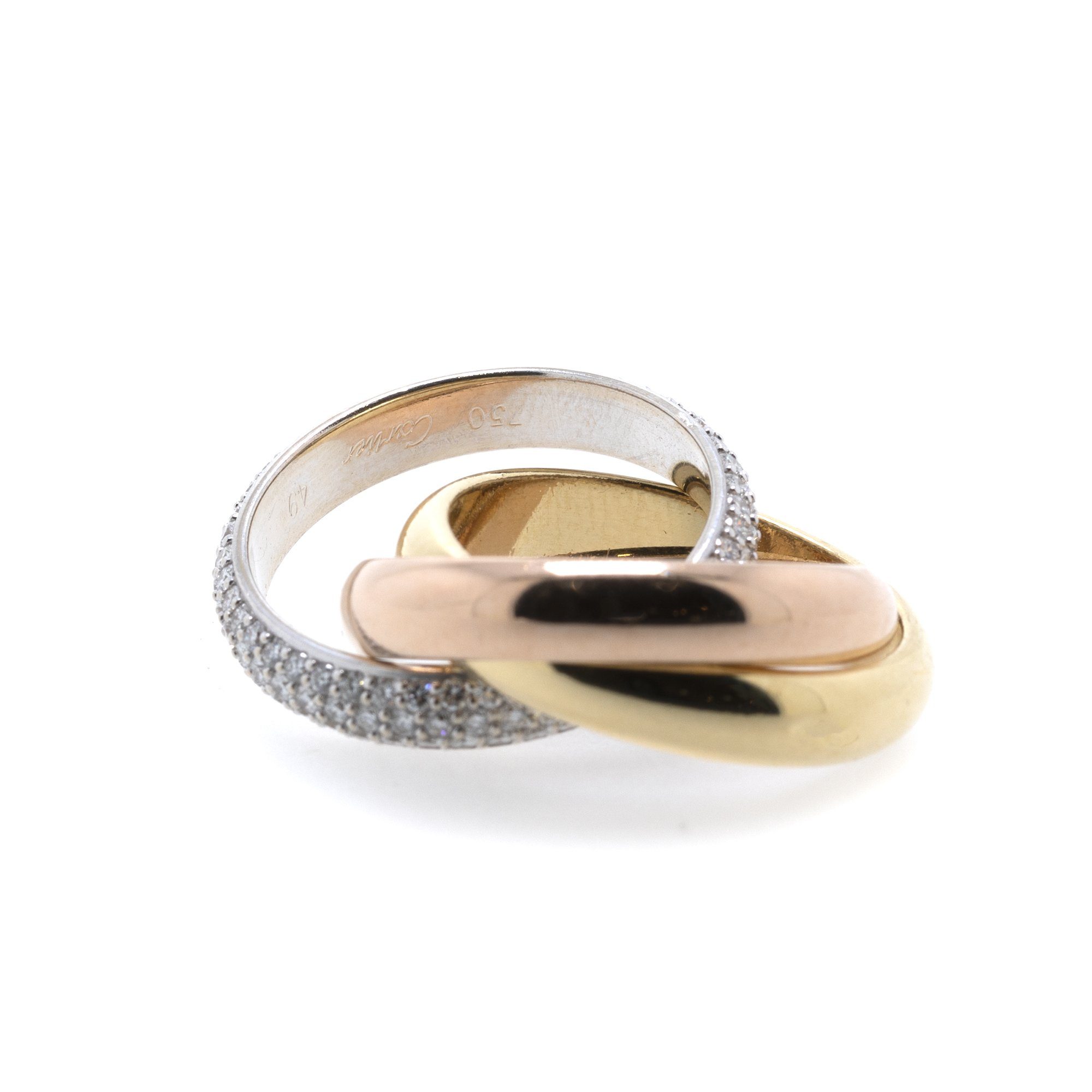 Cartier Pave Diamond Trinity Rolling Ring