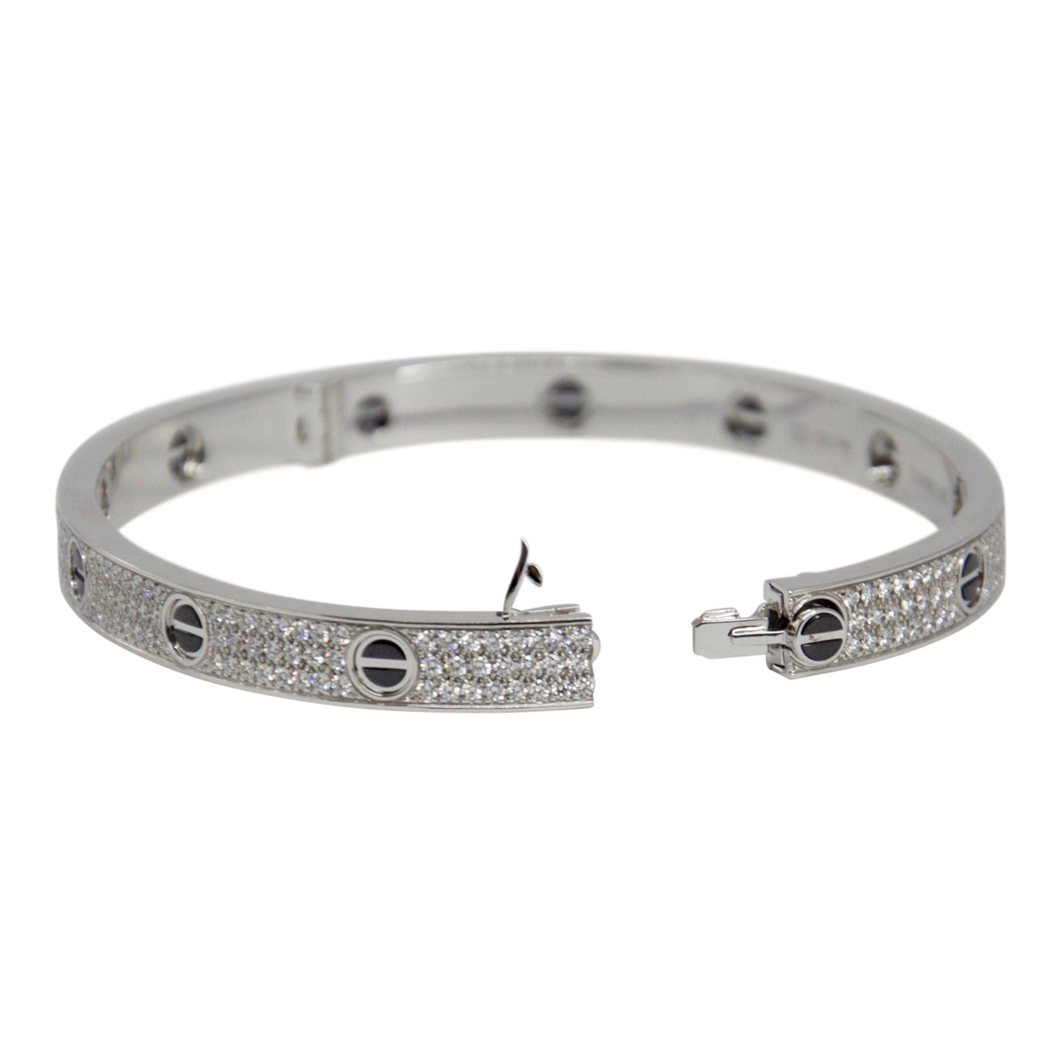 Cartier Pave Diamond and Ceramic Love Bracelet