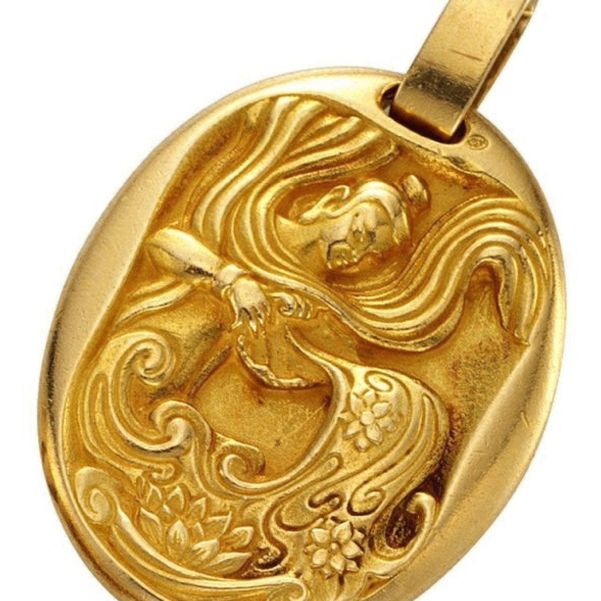 Cartier Rare Vintage Jumbo Sized Aquarius Zodizc Medallion Pendant