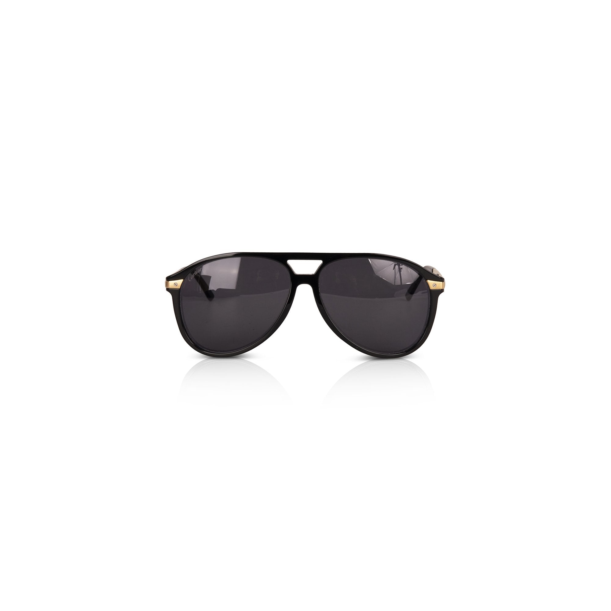 Cartier Santos de Cartier Aviator Sunglasses w/ Box & Case