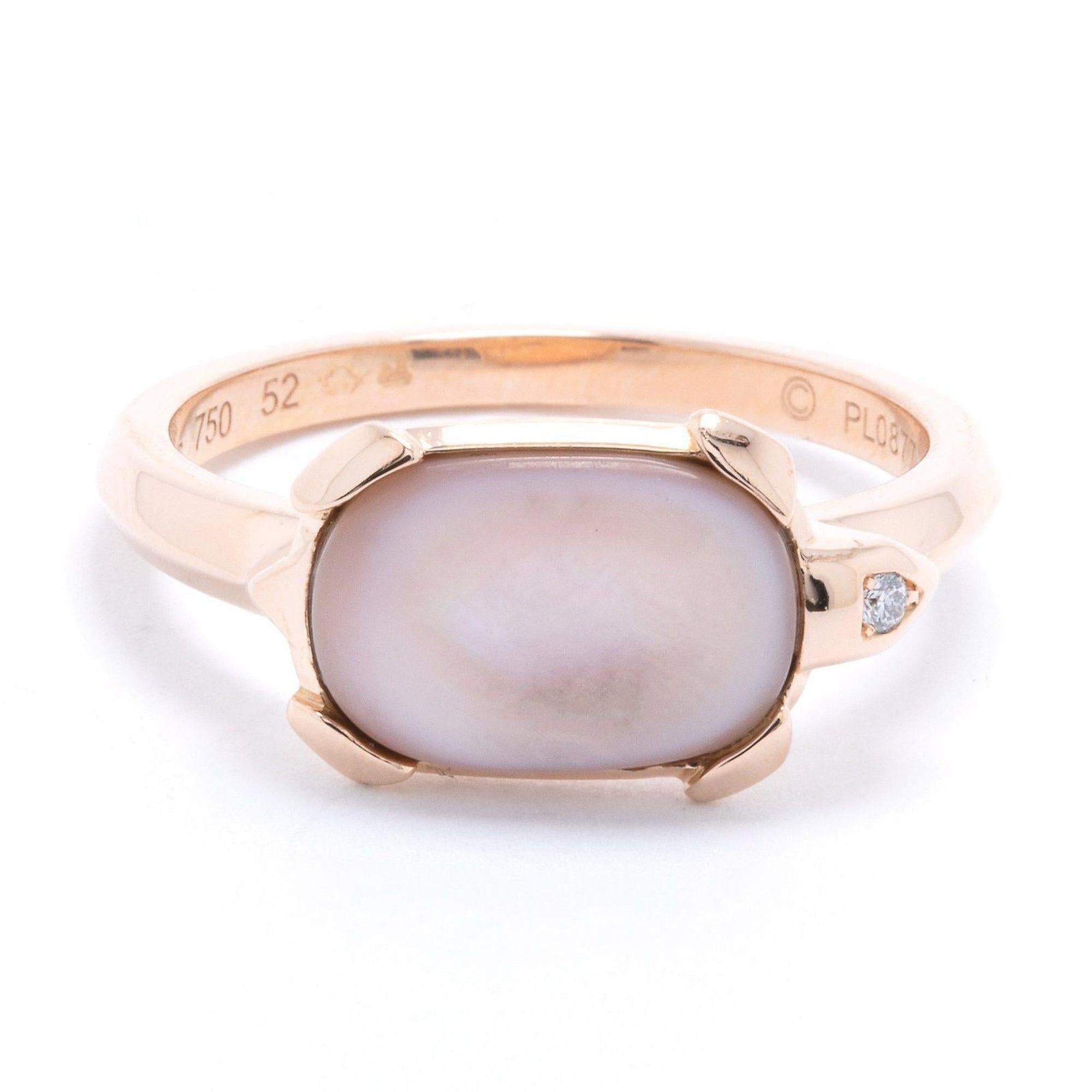 Cartier Tortue Mother of Pearl & Diamond Ring