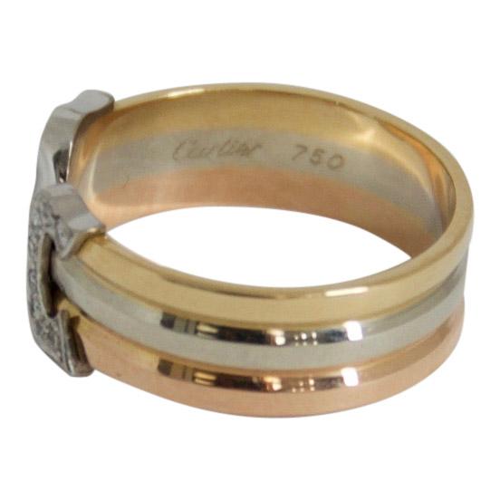 Cartier Trinity Logo Double C Ring with Diamonds