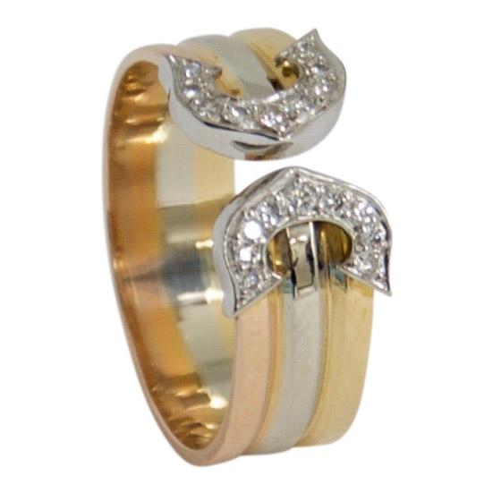 Cartier Trinity Logo Double C Ring with Diamonds