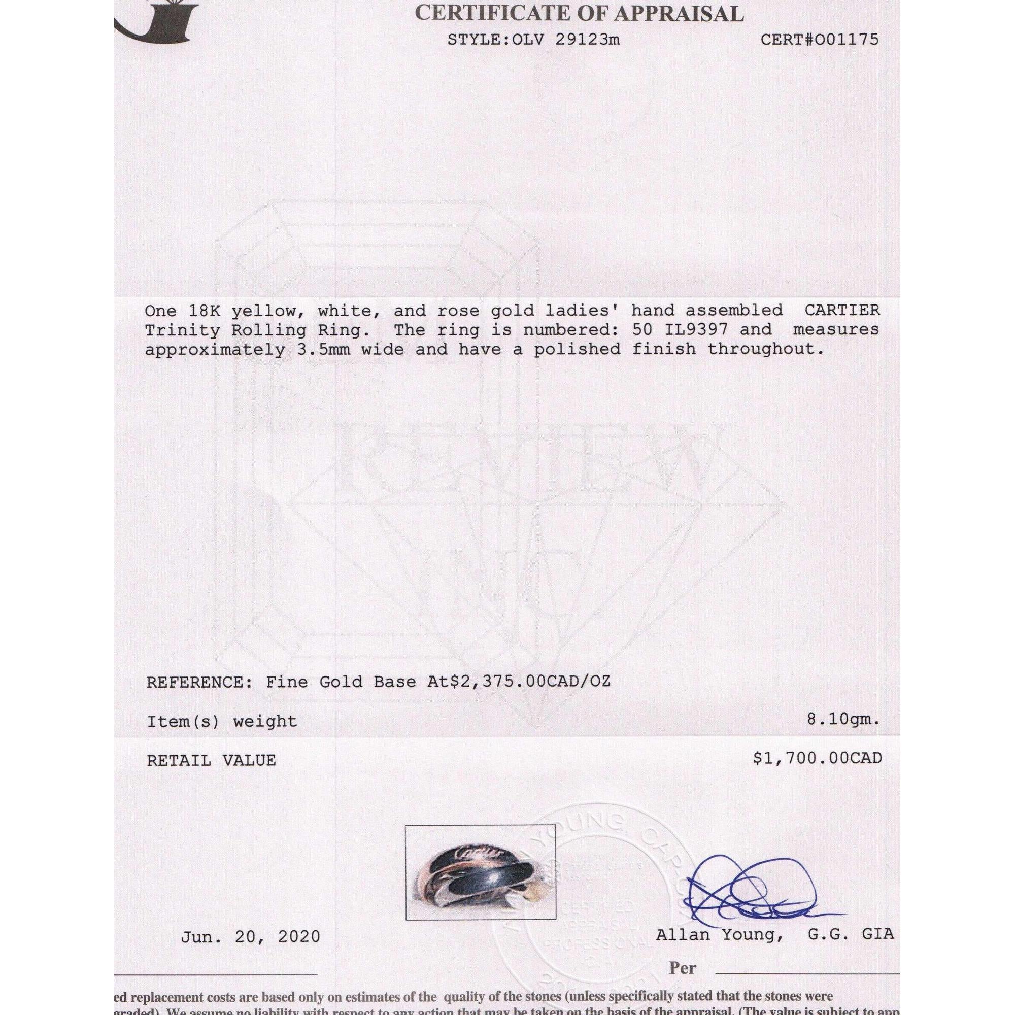 Cartier Trinity Rolling Ring