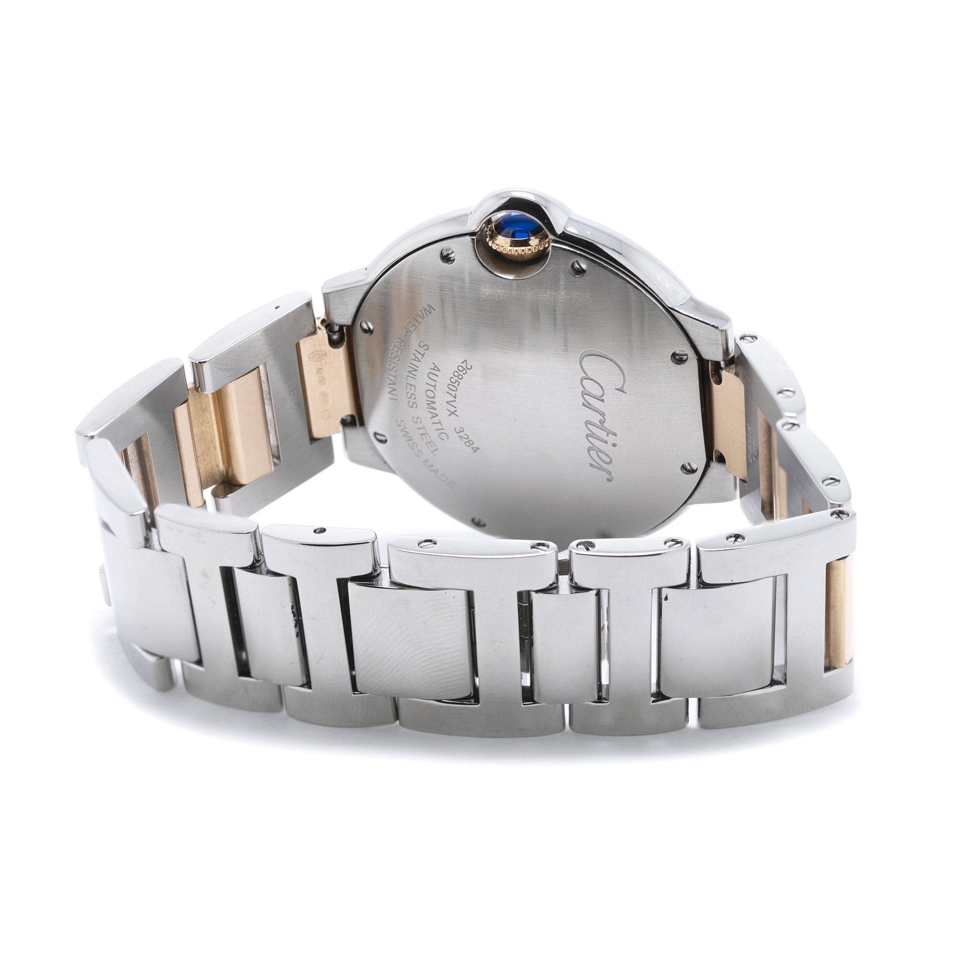 Cartier Two-Tone Ballon Bleu Watch with Diamond Dial