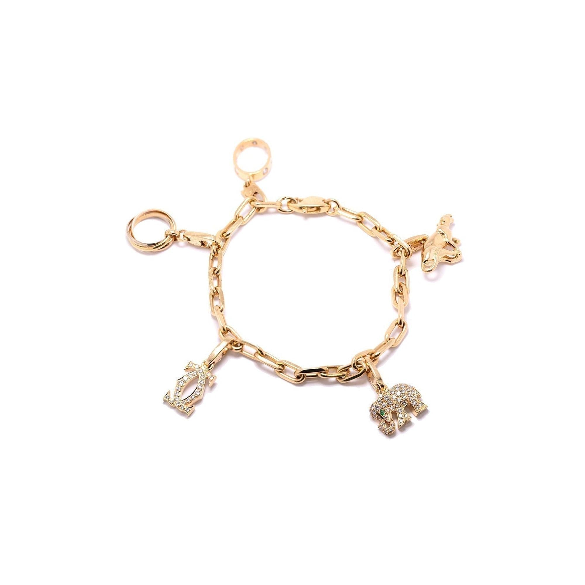 Cartier Vintage 18k Gold & Diamond Charm Bracelet(Mr.Oliver)
