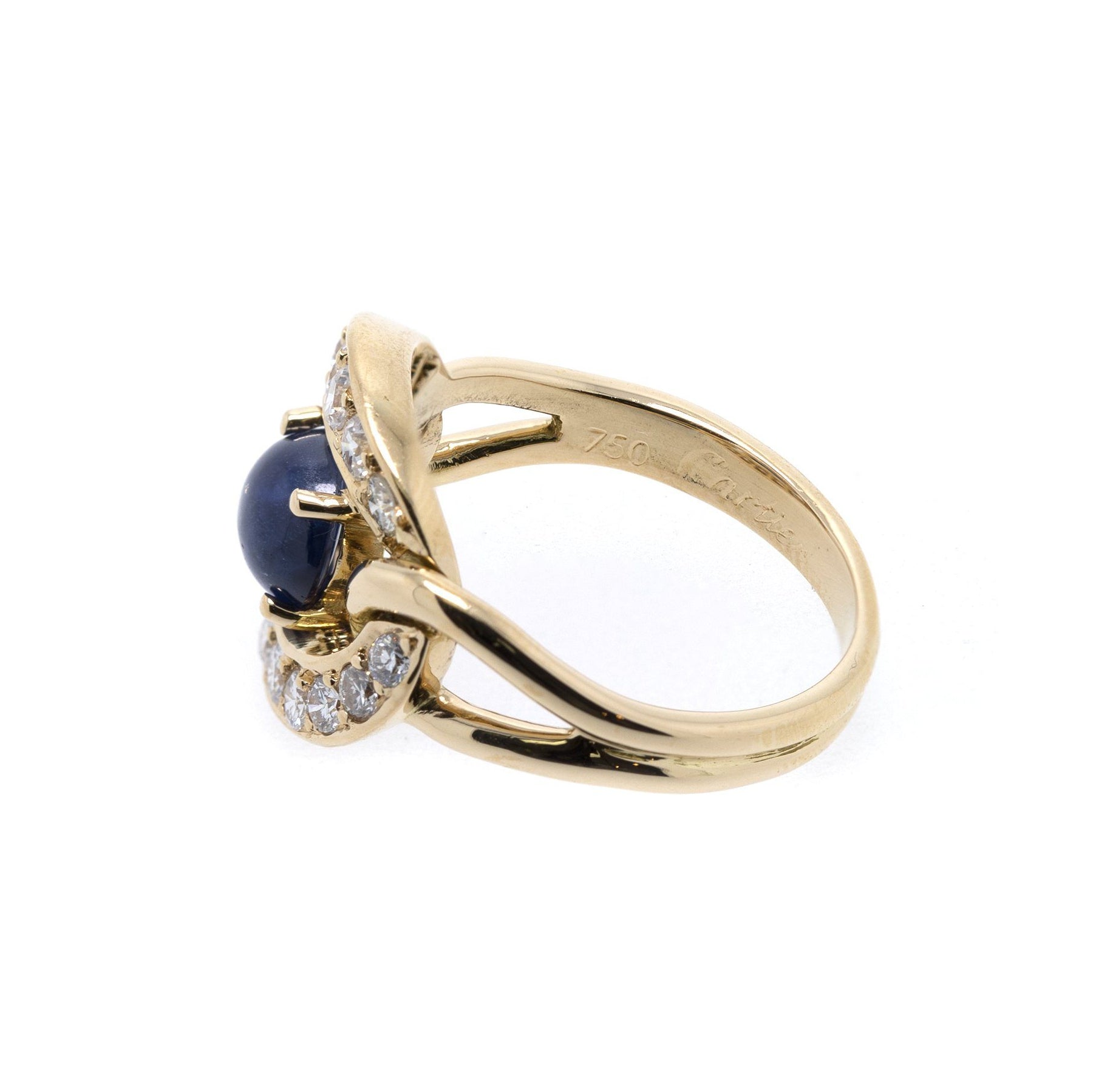 Cartier Vintage Cabochon Sapphire & Diamond Ring