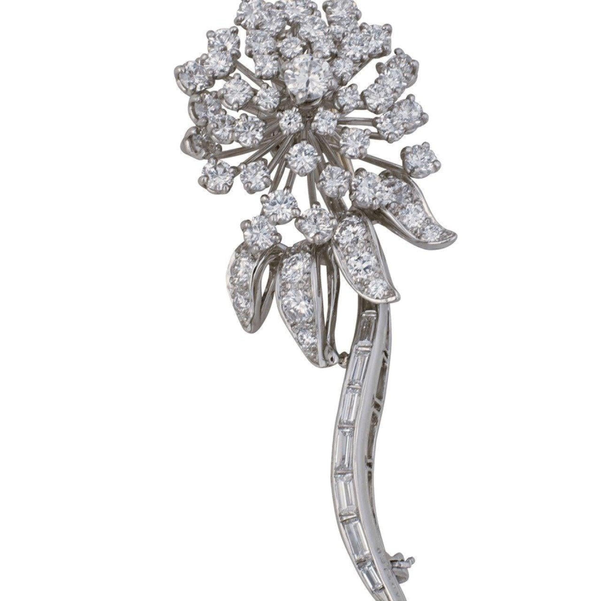 Cartier Vintage Diamond Flower Brooch