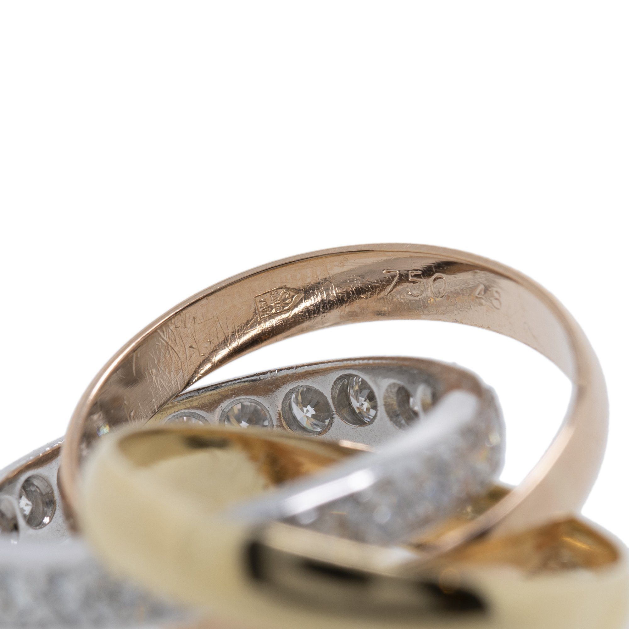 Cartier Vintage Diamond Trinity Rolling Ring