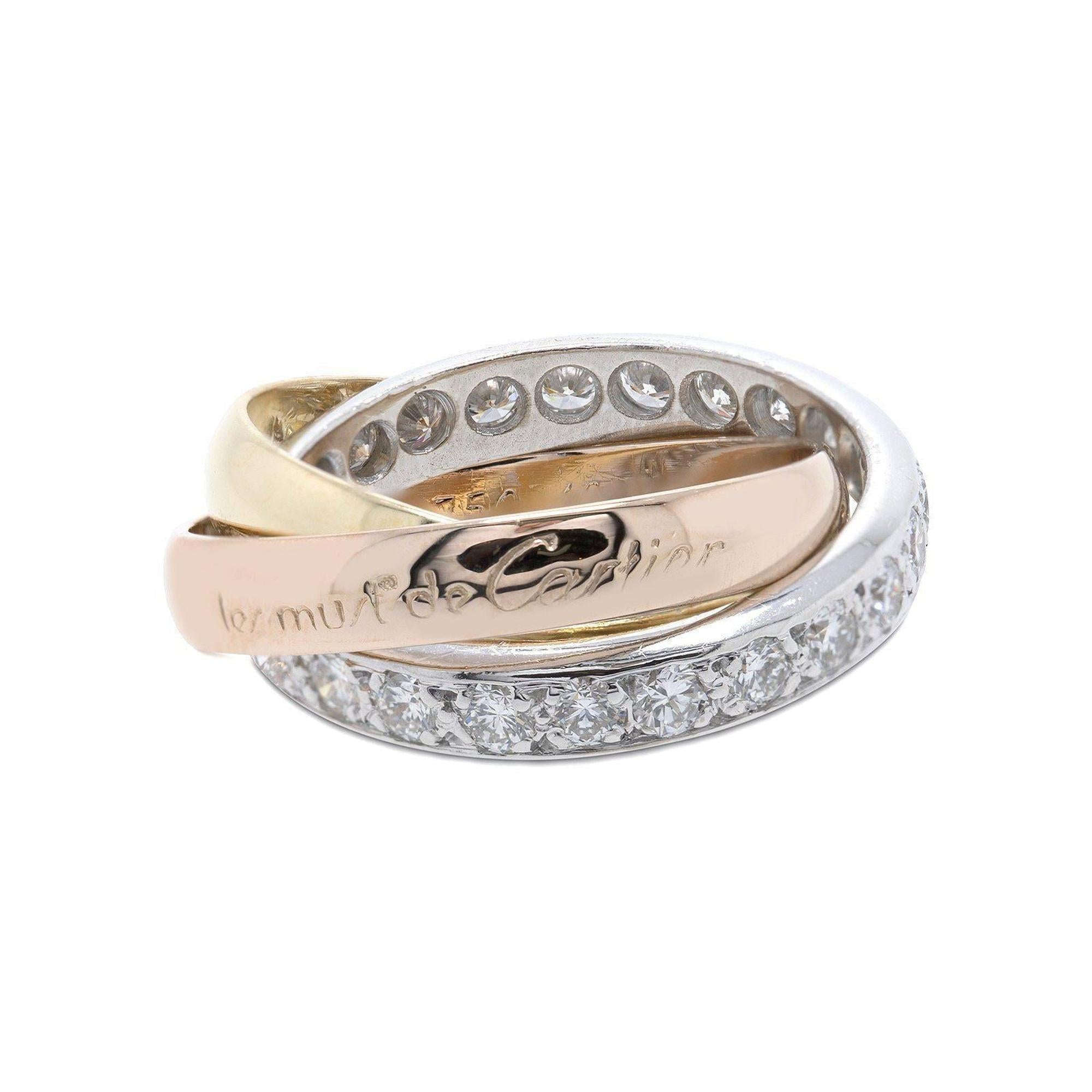 Cartier Vintage Diamond Trinity Rolling Ring