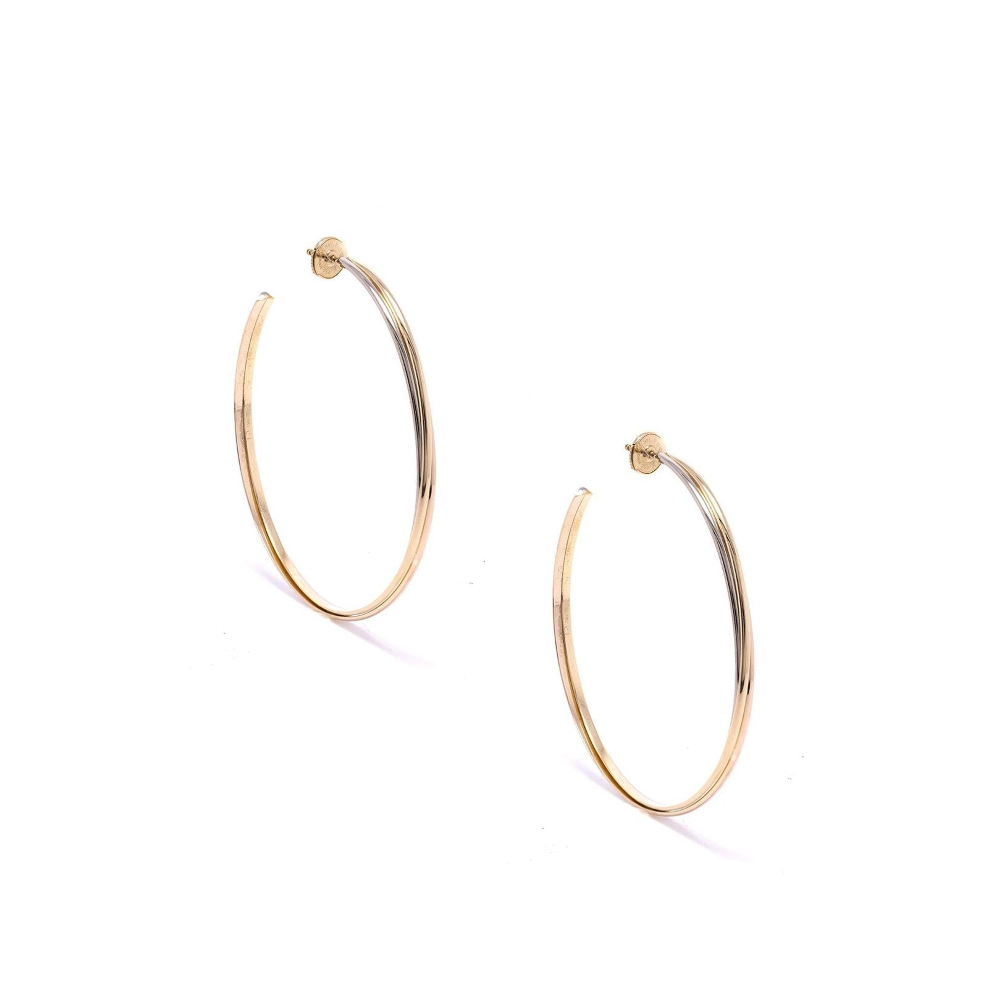 Cartier Vintage Trinity Large Hoop Earrings