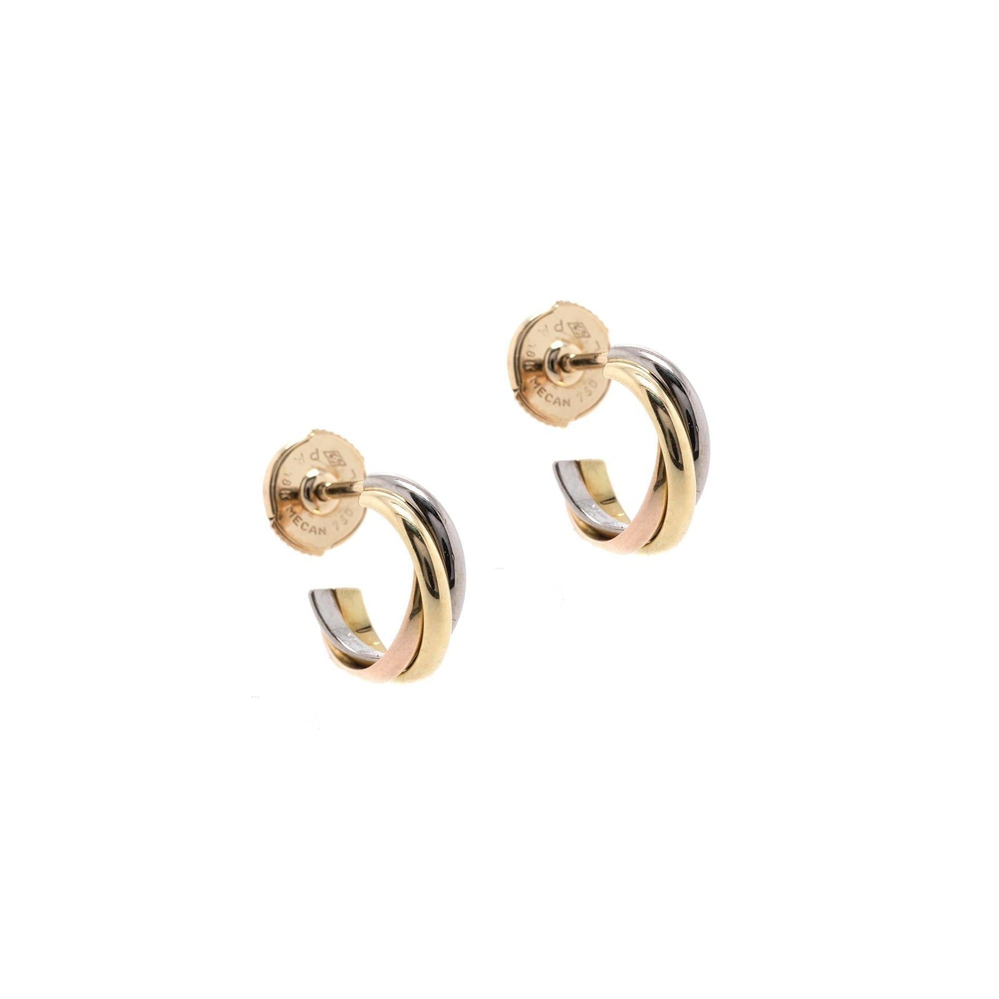 Cartier Vintage Trinity Mini Hoop Earrings
