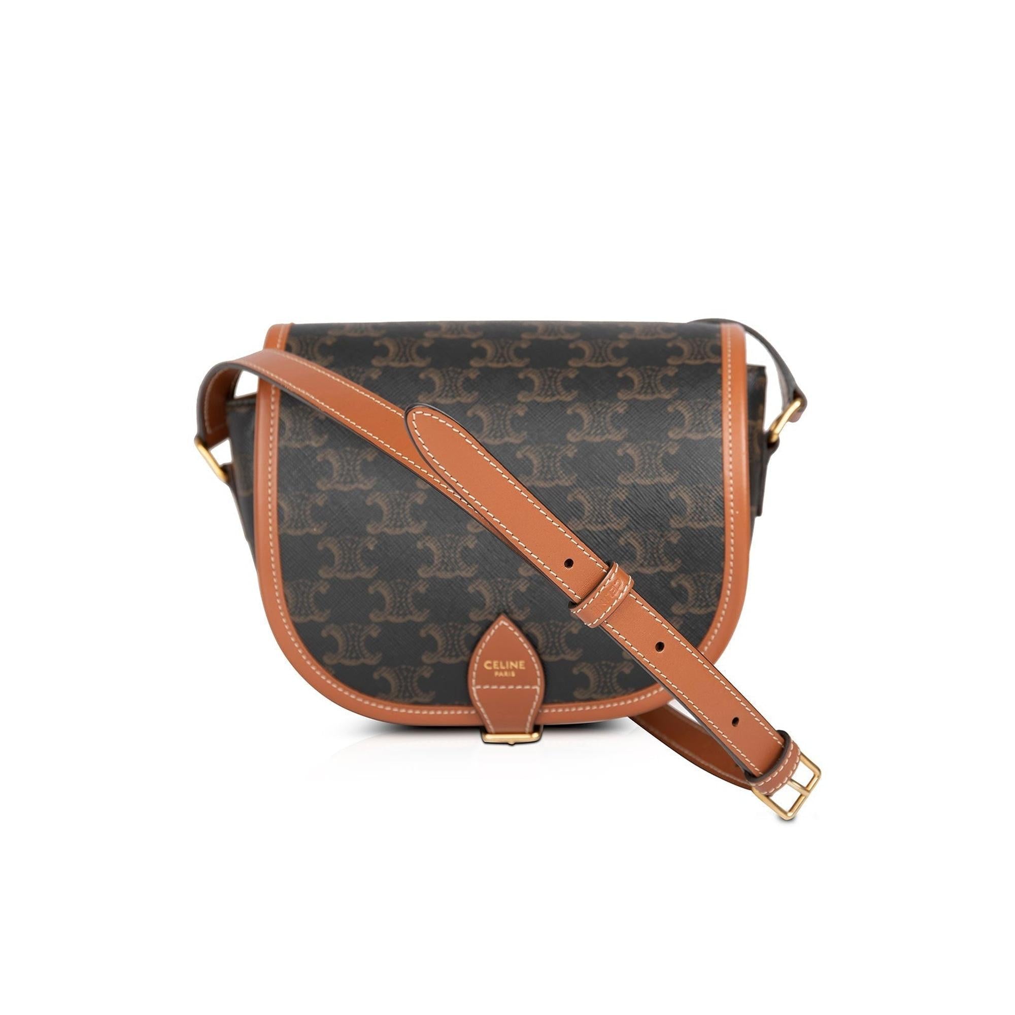 Celine 2020 Triomphe Canvas Folco Crossbody Bag