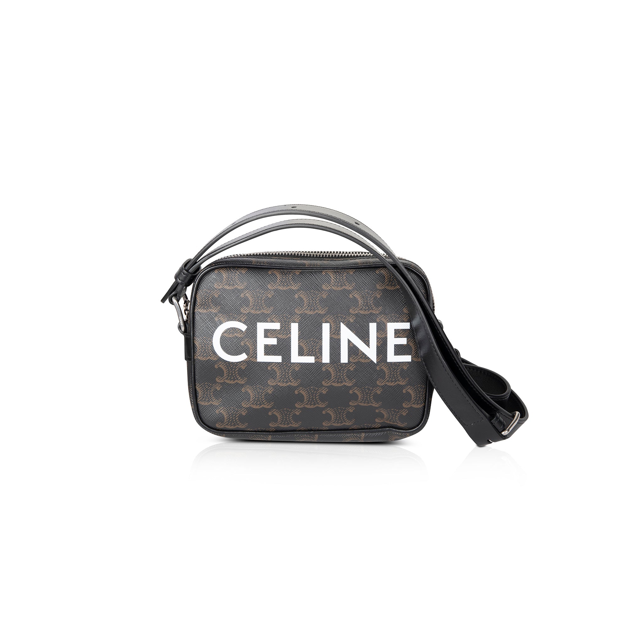 Celine 2020 Triomphe Canvas Mini Messenger Bag with Celine Print