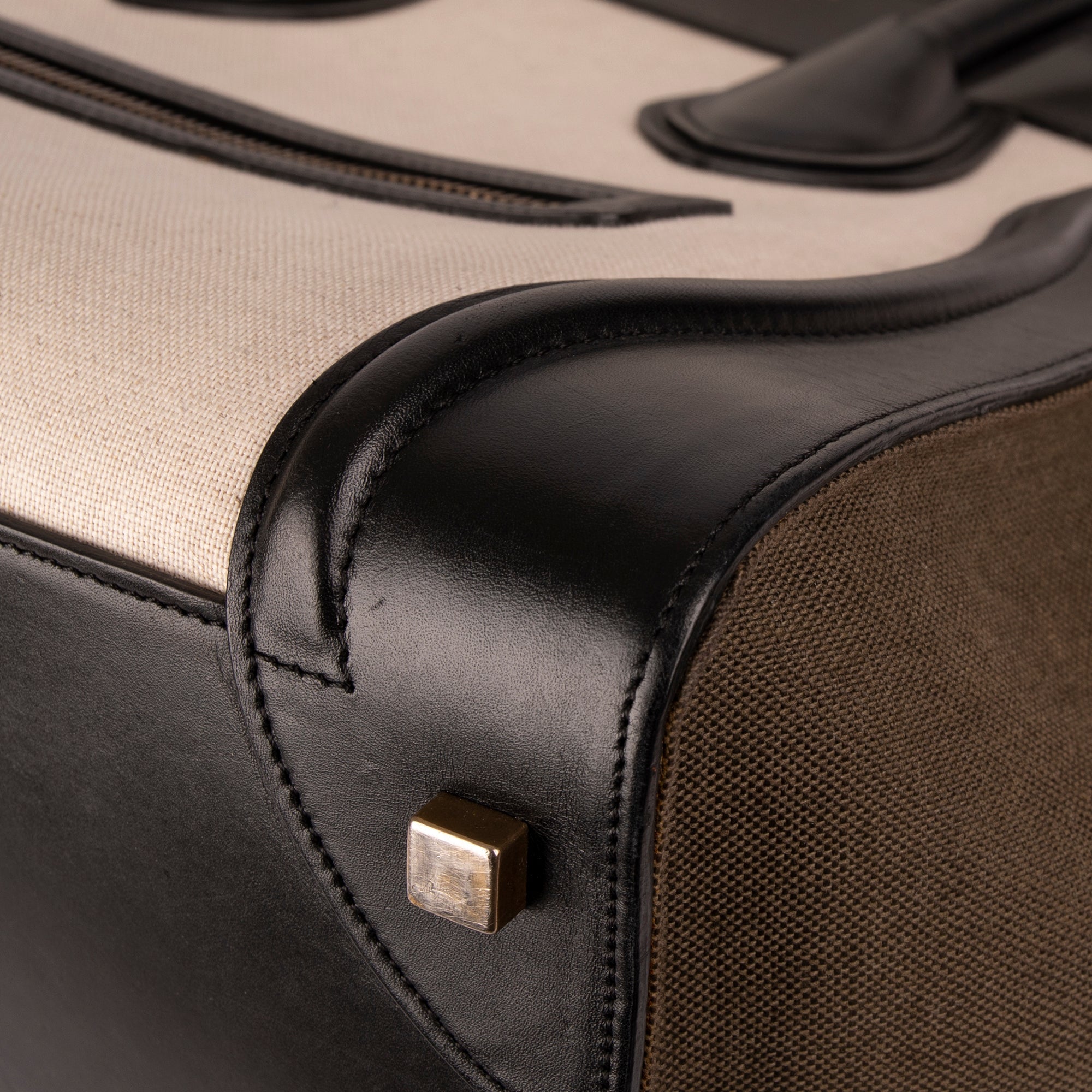 Celine Tricolour Leather & Canvas Mini Luggage Tote