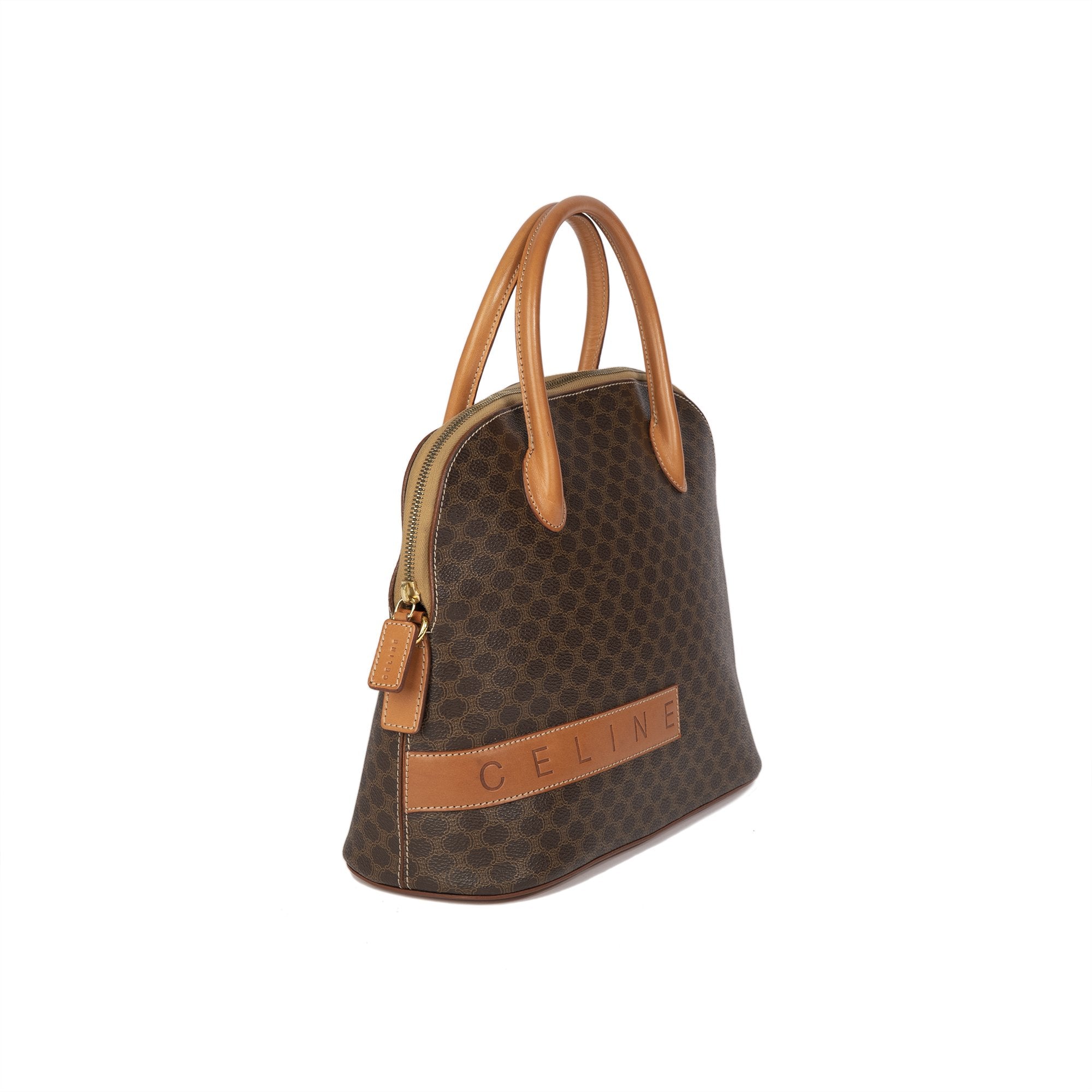 Celine Vintage Macadam Triomphe Dome Bag w/ Strap
