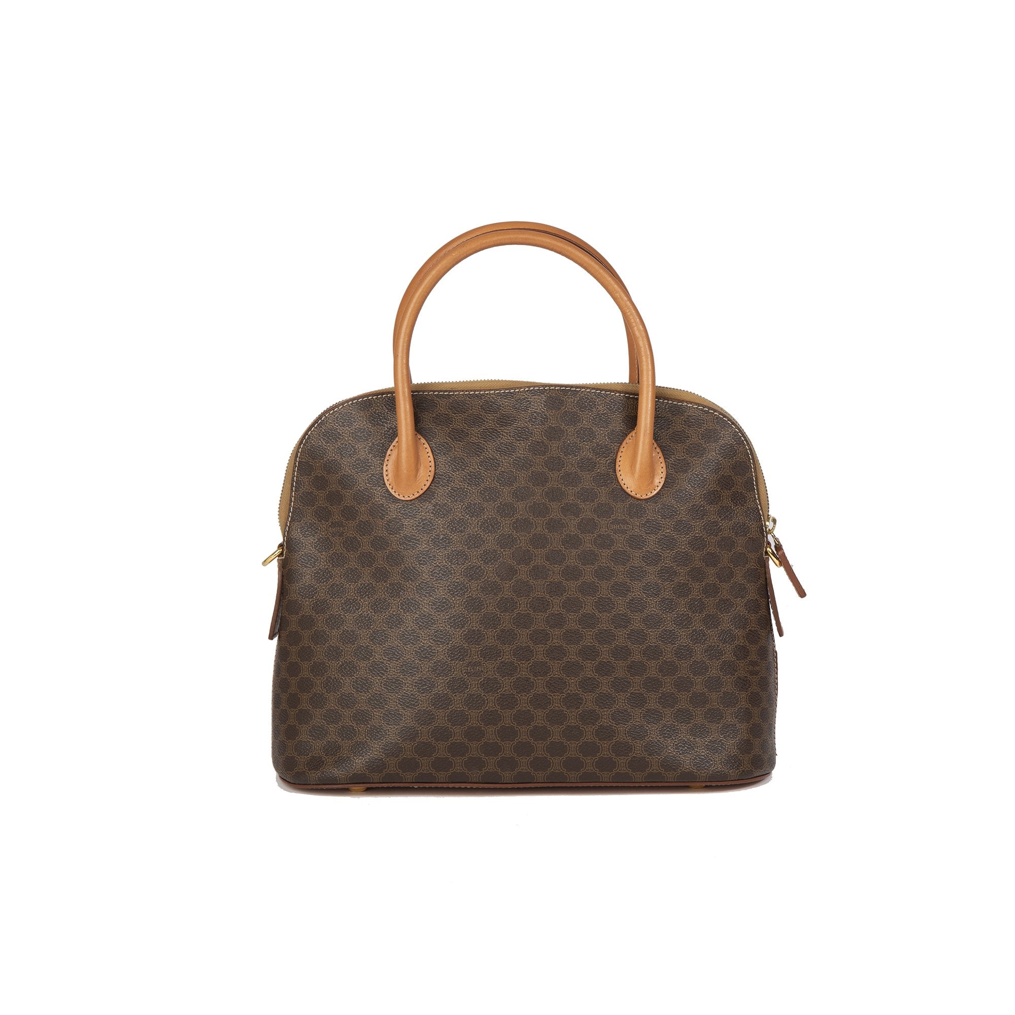 Celine Vintage Macadam Triomphe Dome Bag w/ Strap