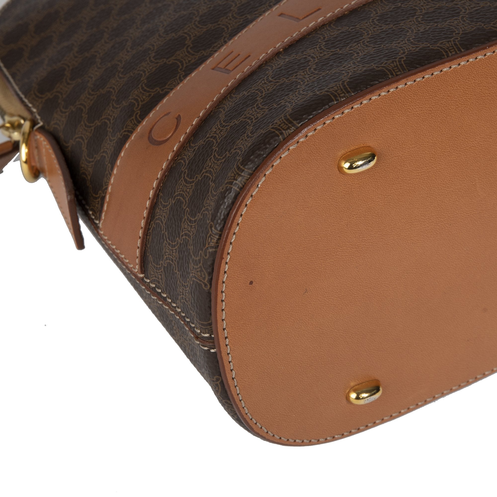 Celine Vintage Macadam Triomphe Dome Bag w/ Strap