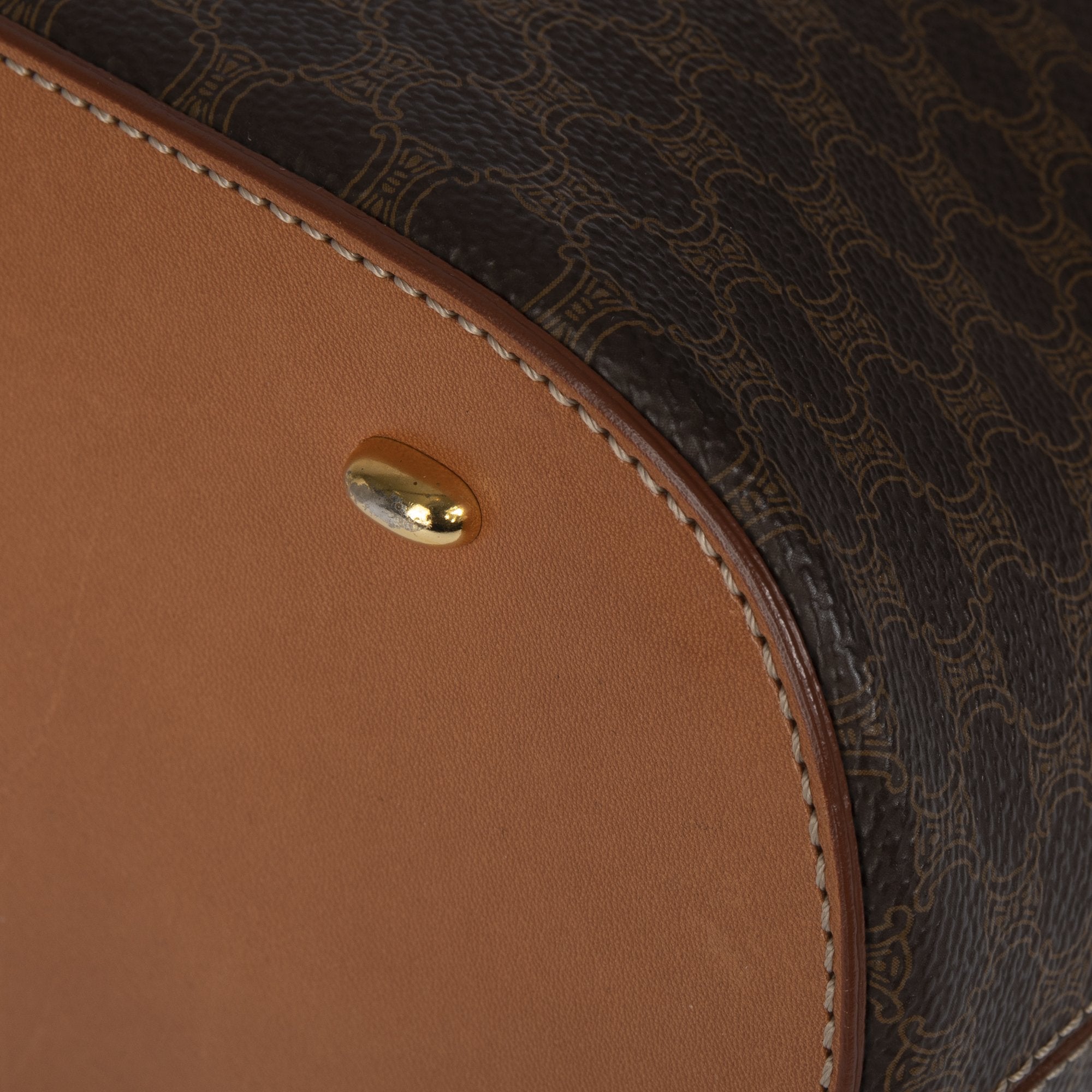 Celine Vintage Macadam Triomphe Dome Bag w/ Strap