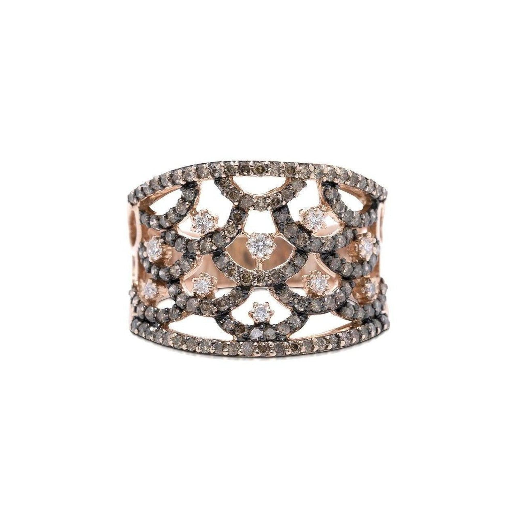 Champagne and White Diamond Cocktail Ring