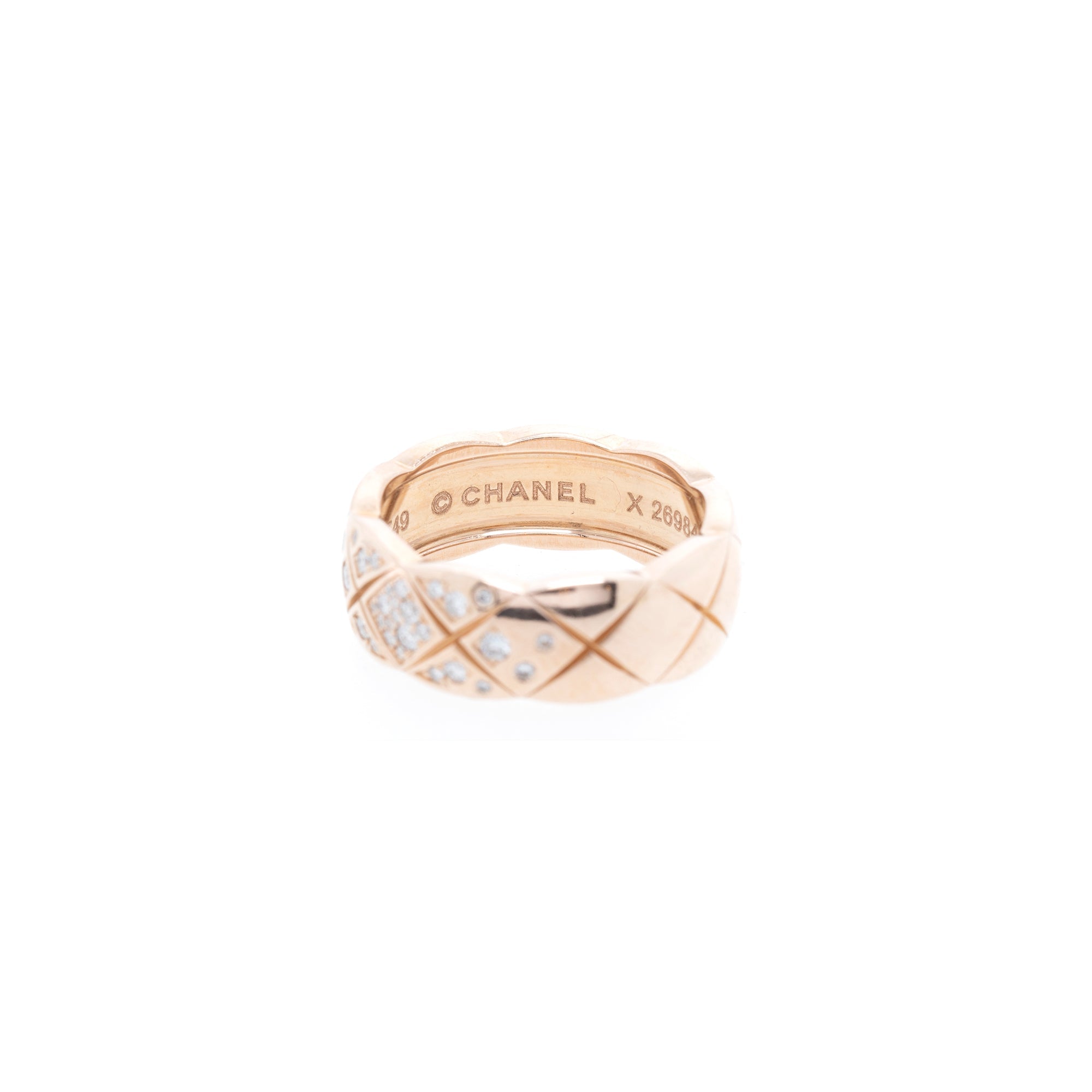 Chanel 18k Rose Diamond Coco Crush Ring w/ Box