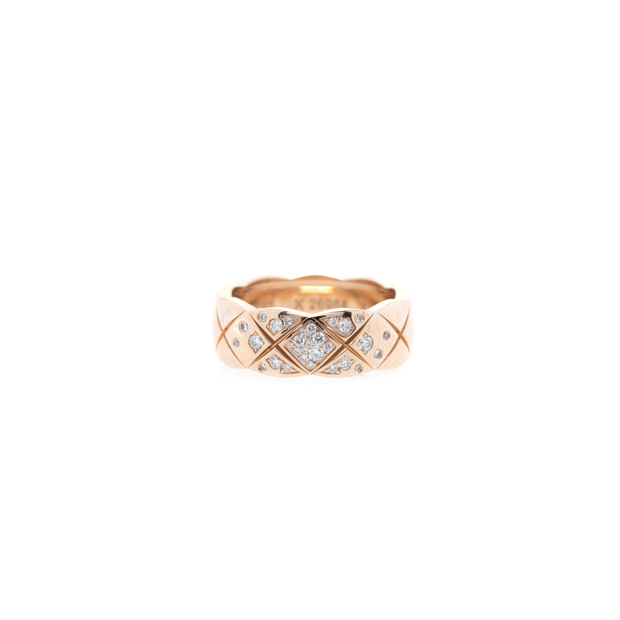 Chanel 18k Rose Diamond Coco Crush Ring w/ Box