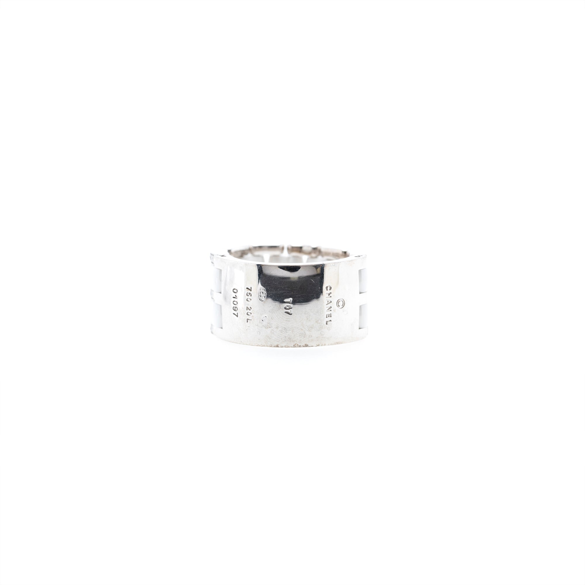 Chanel 18k White Gold Diamond & Ceramic Ultra Ring