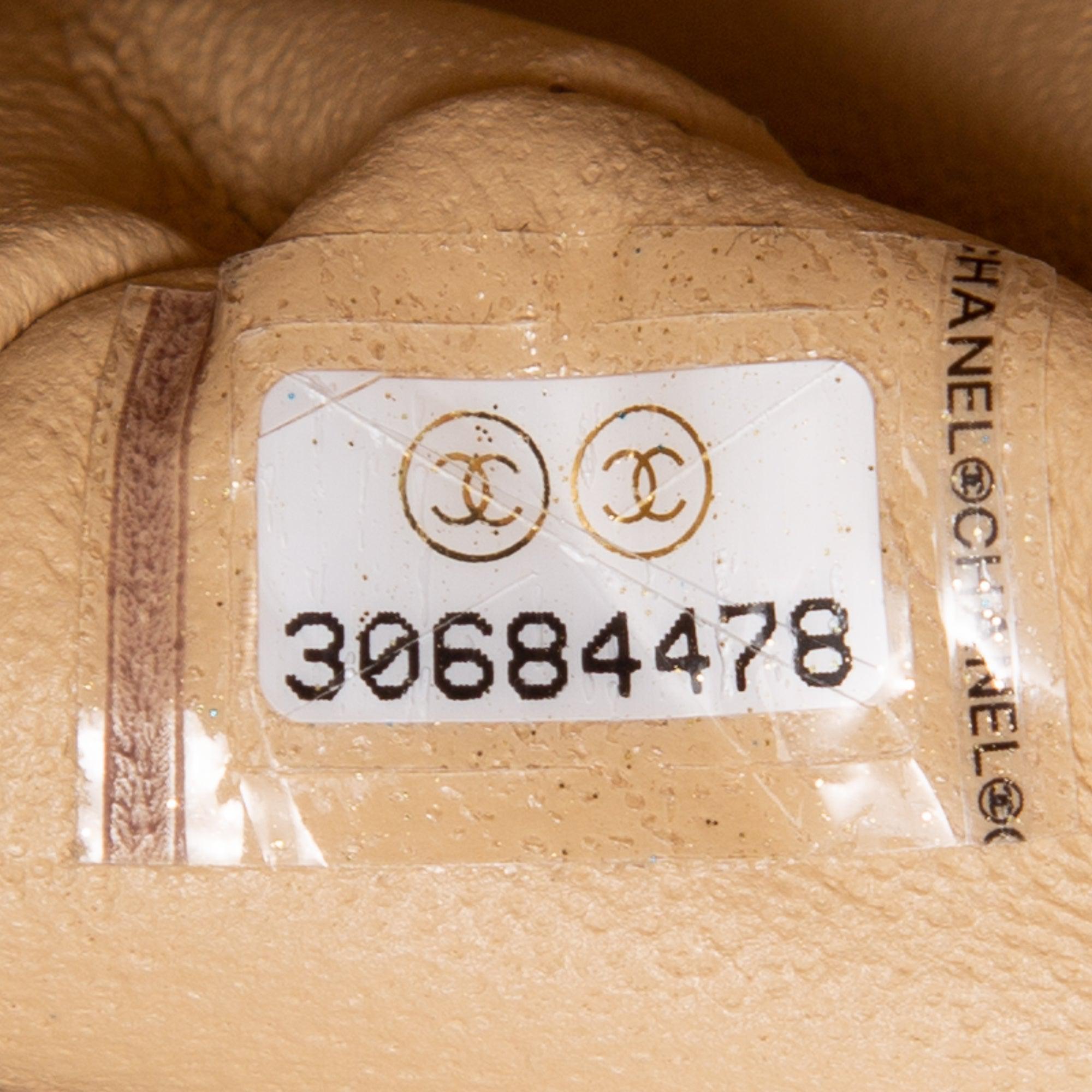 Chanel 2020 Beige Caviar Small Classic Double Flap Bag w/ Box & Authenticity Card