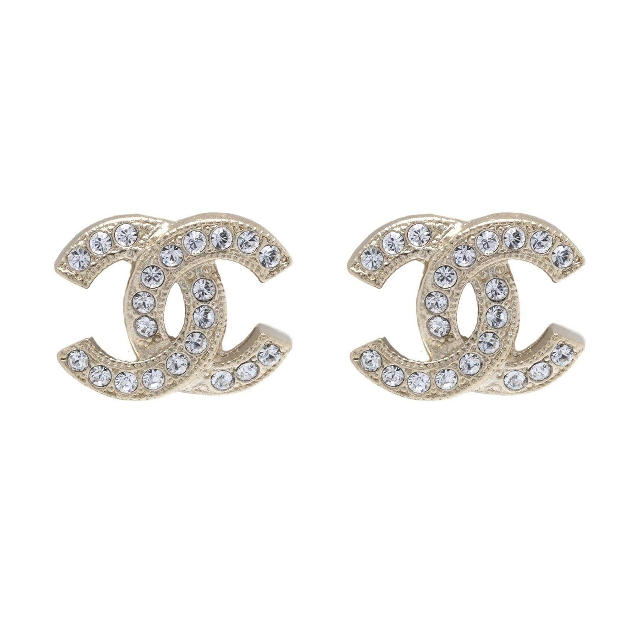 Chanel 2020 CC Crystal Stud Earrings