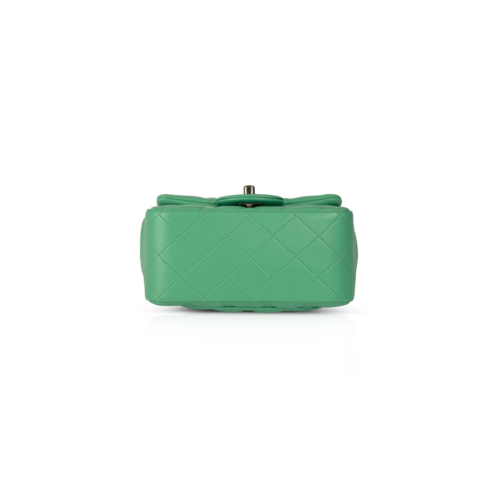 Chanel 2020 Green Classic Mini Square Flap Bag w/ Receipt & Box