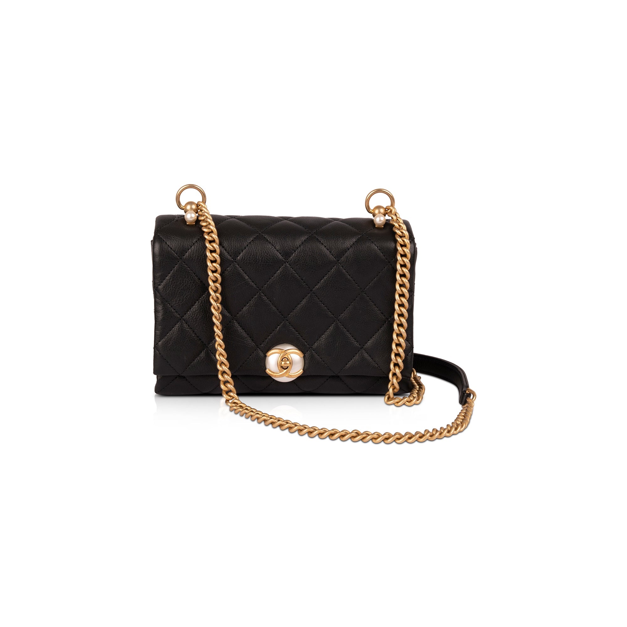 Chanel 2020 Small CC Pearl Accordion Flap Bag w/ Box, Receipt & Authenticity Card