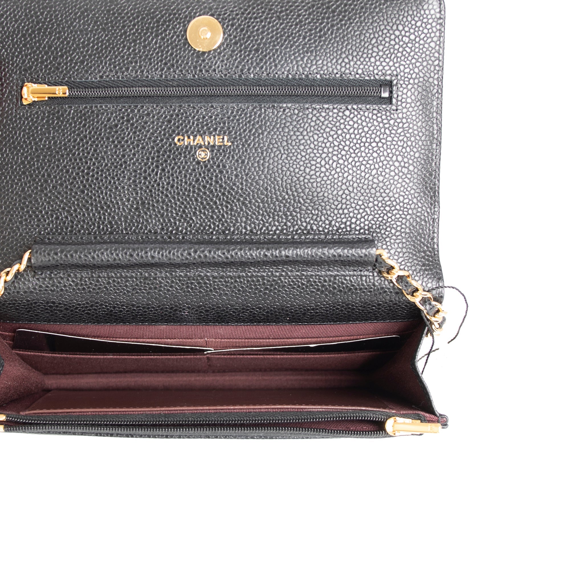 Chanel 2021 Black Caviar Classic Wallet on Chain w/ Box & Authenticity Card