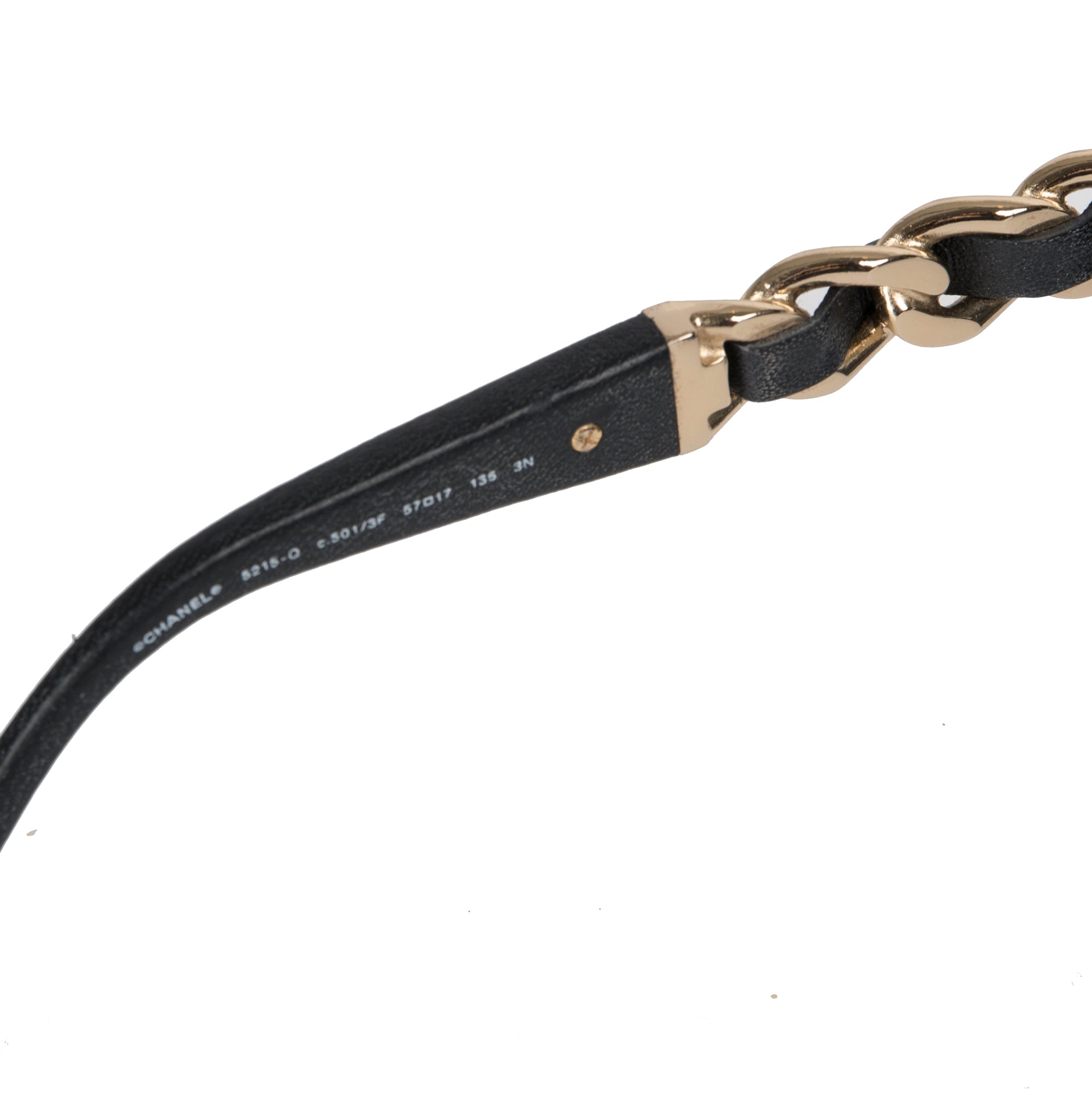 Chanel 2021 Chain-Link & Leather Sunglasses w/ Box & Receipt