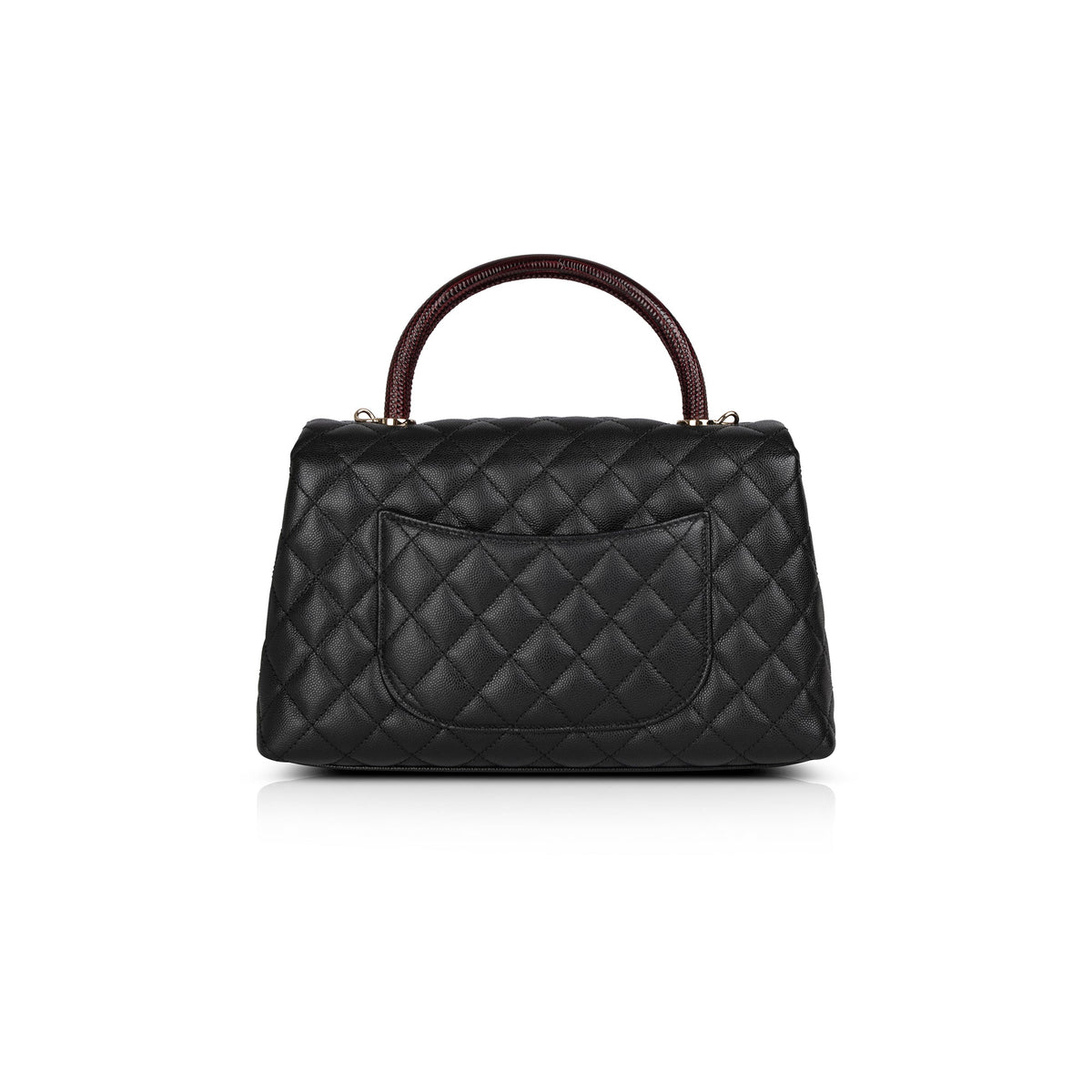 Chanel 2021 Medium Lizard-Trimmed Coco Handle Bag w/ Box, Receipt & Authenticity Card