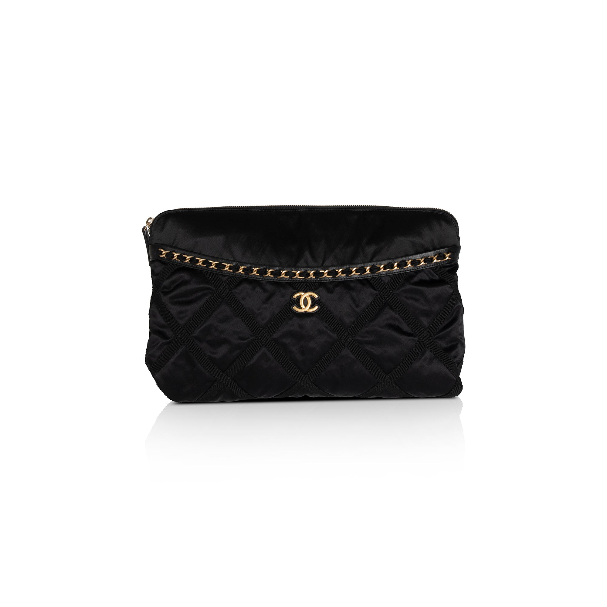 Chanel 2021 Nylon Grosgrain Lifestyle Pouch with Foldable Tote Bag