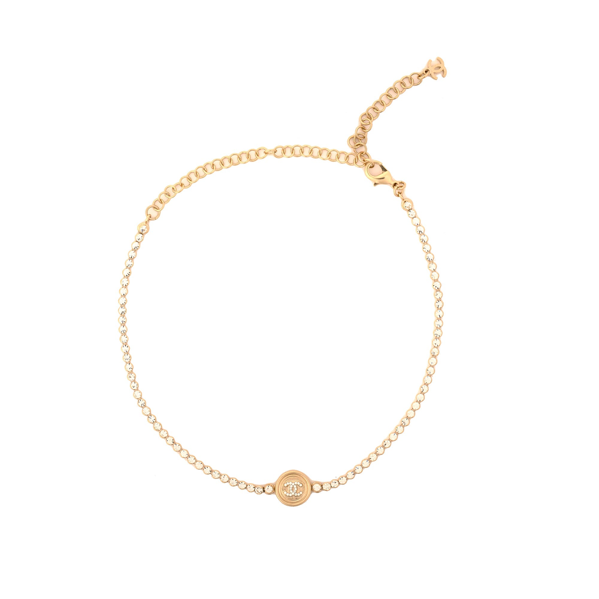 Chanel 2021 Strass CC Choker Necklace