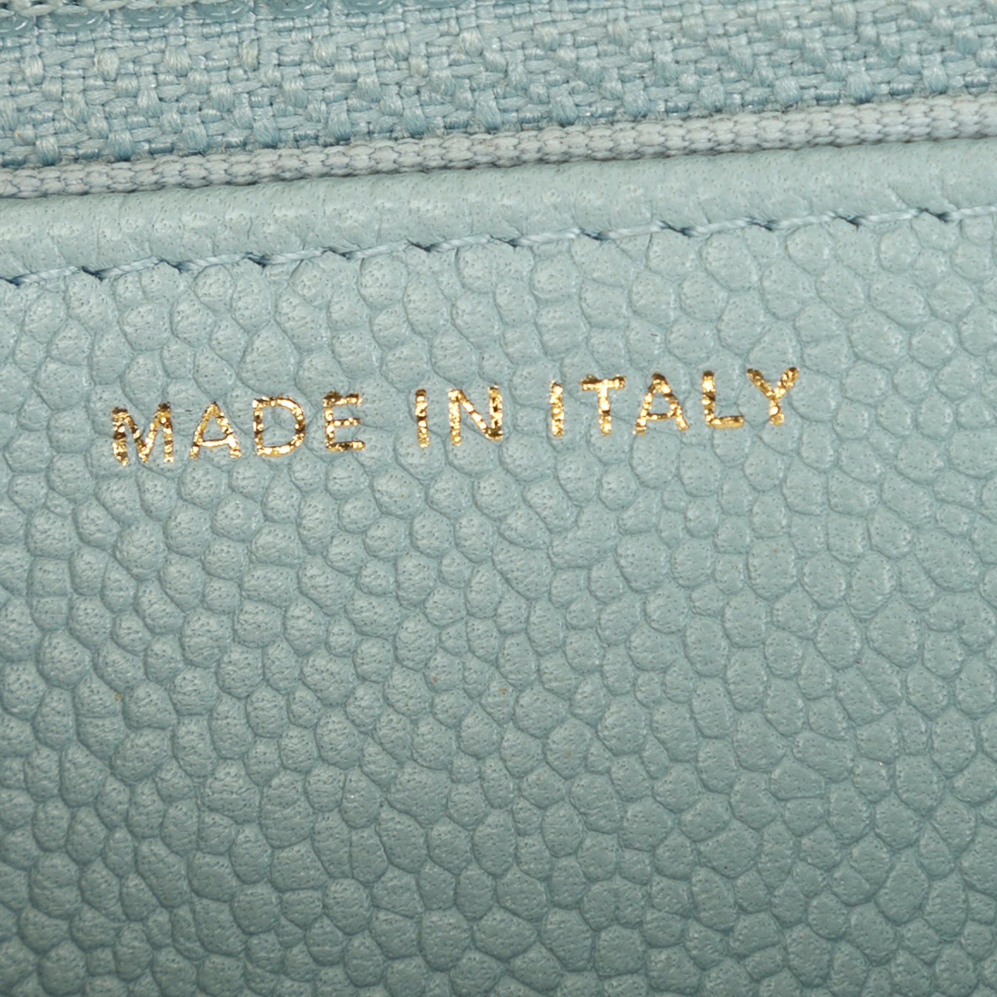 Chanel 2022 Blue Caviar Tiny CC Wallet on Chain w/ Box