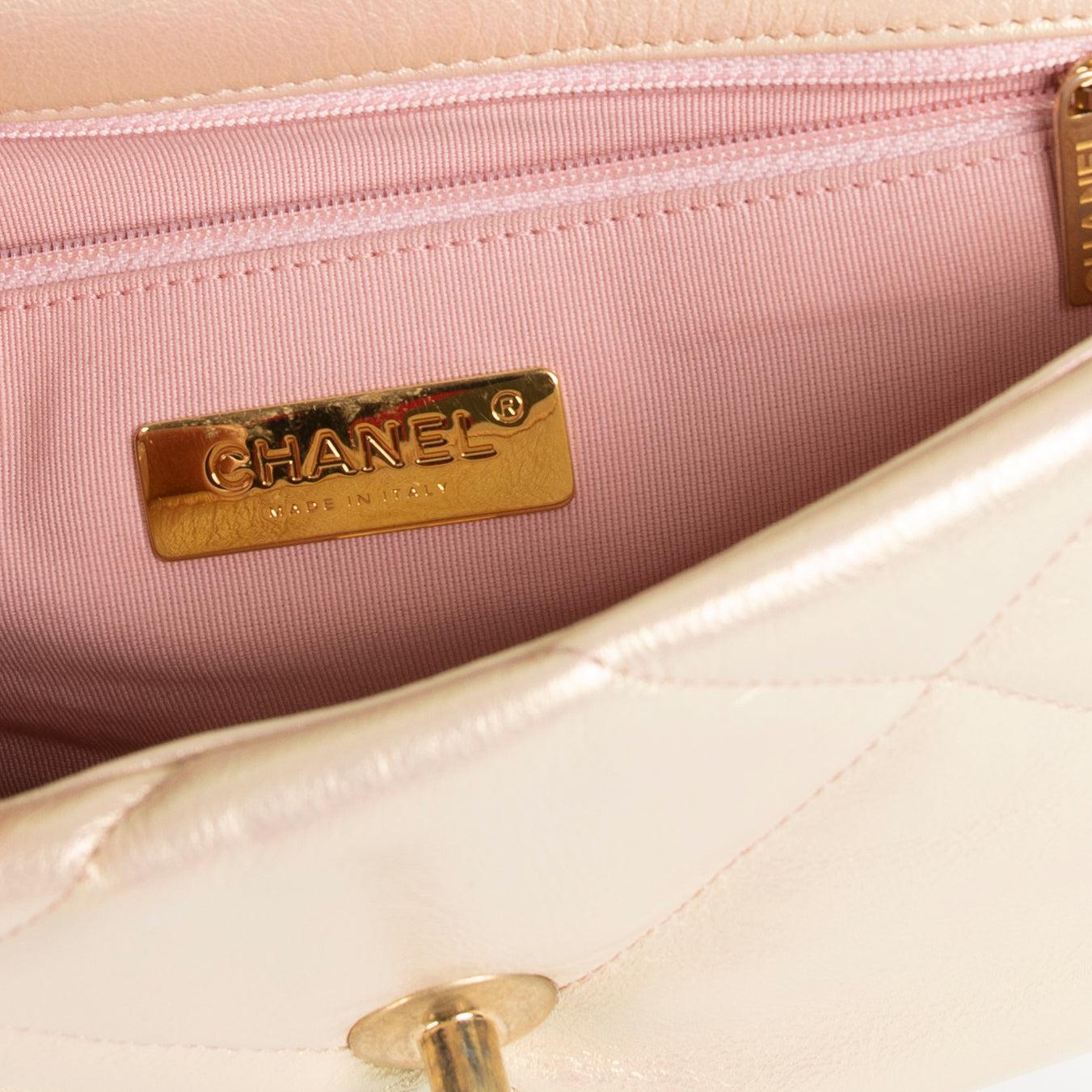 Chanel 2022 Rose Iridescent Medium 19 Flap Bag w/ Box & Receipt