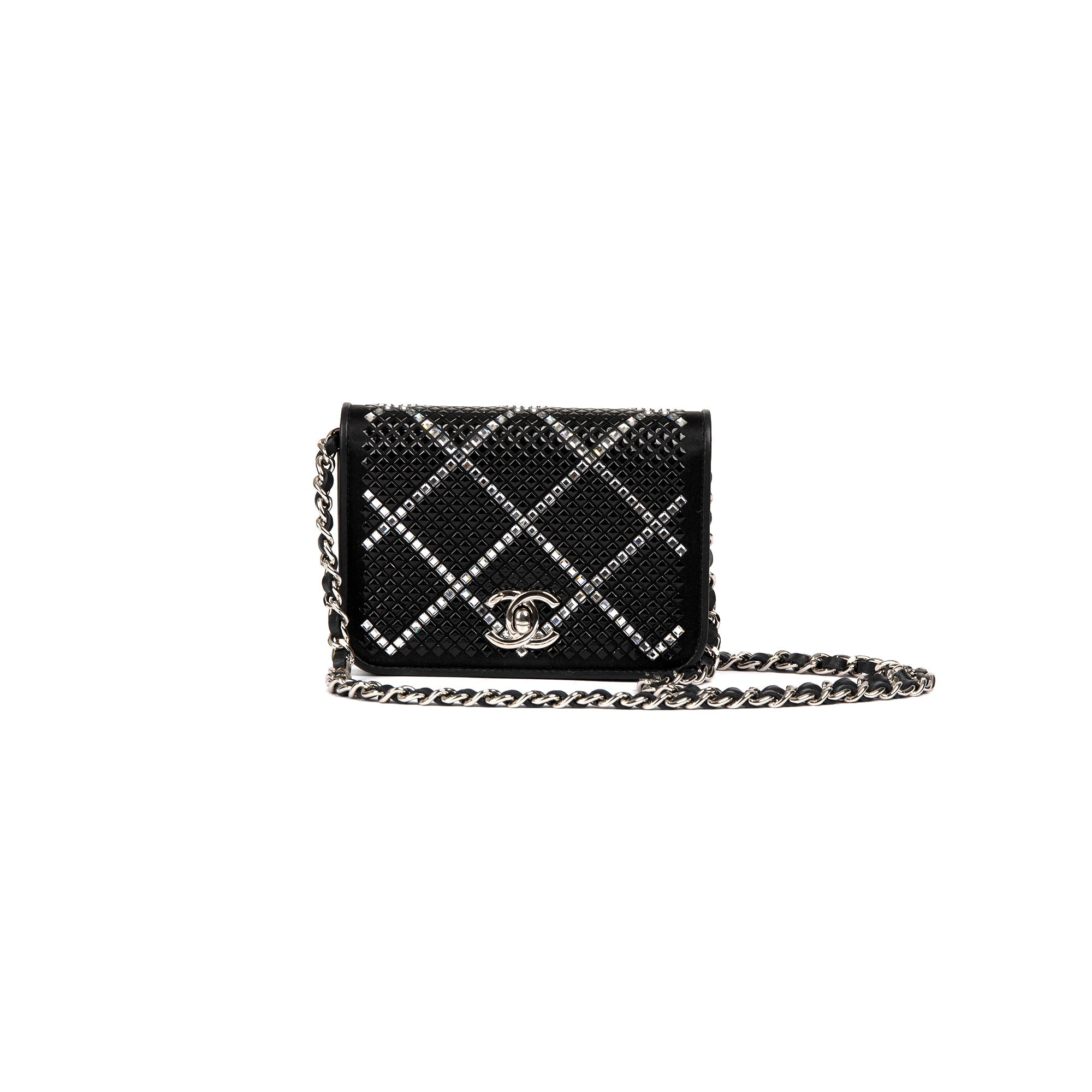Chanel 2022 Strass Card Holder on Chain w/ Box