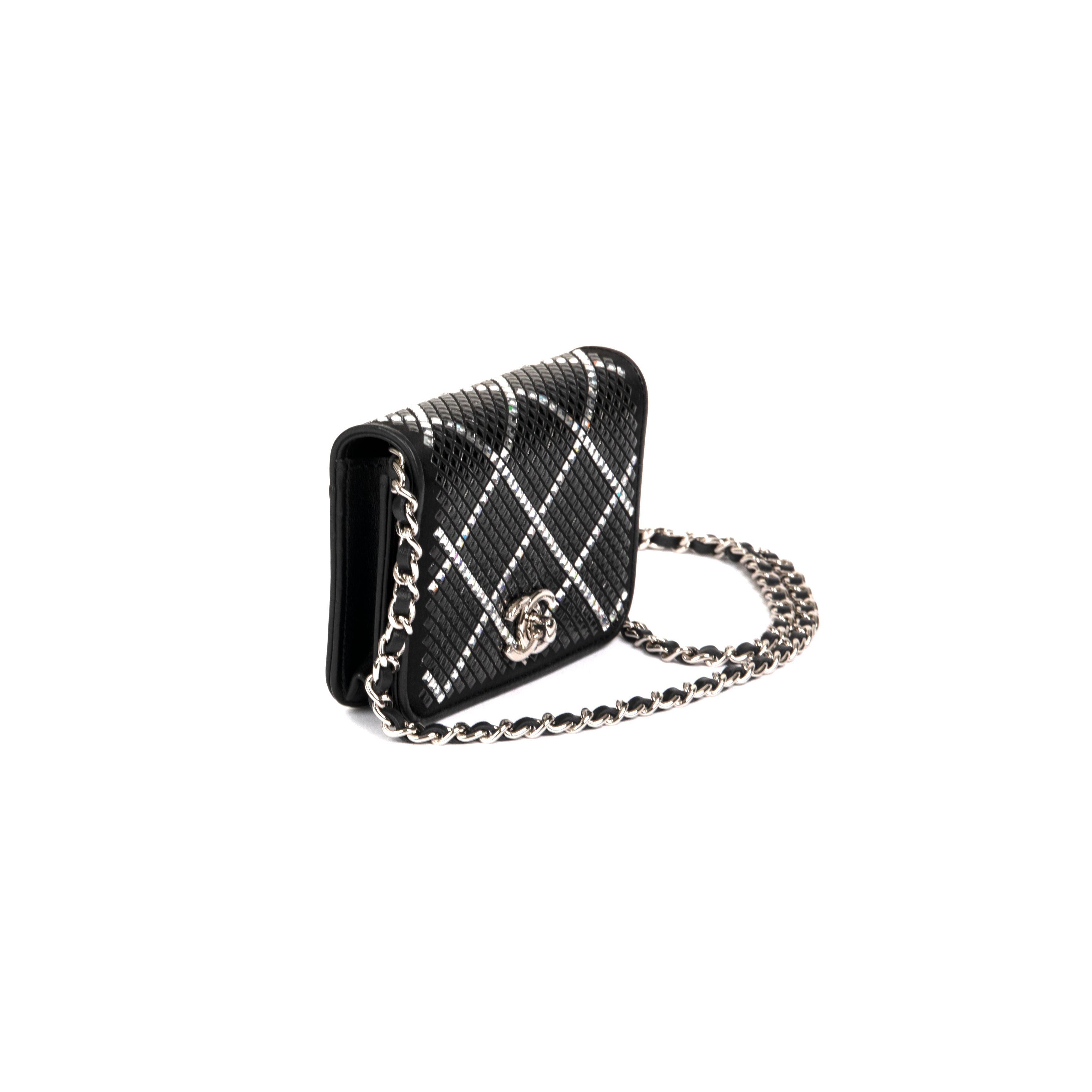 Chanel 2022 Strass Card Holder on Chain w/ Box