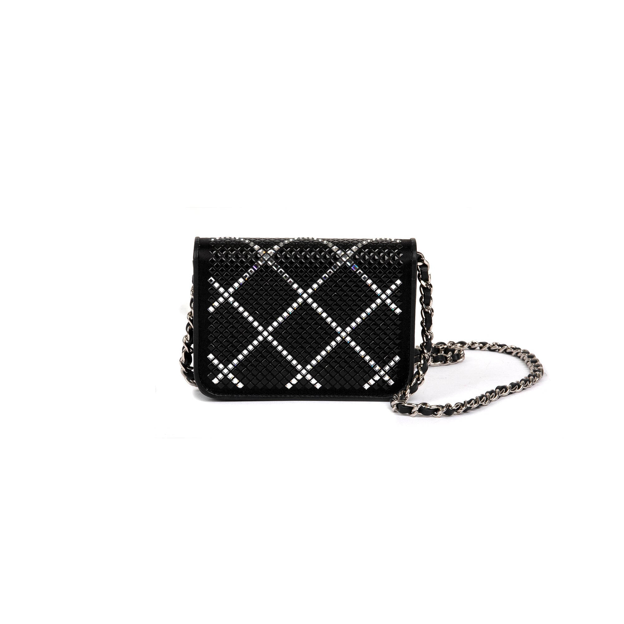 Chanel 2022 Strass Card Holder on Chain w/ Box