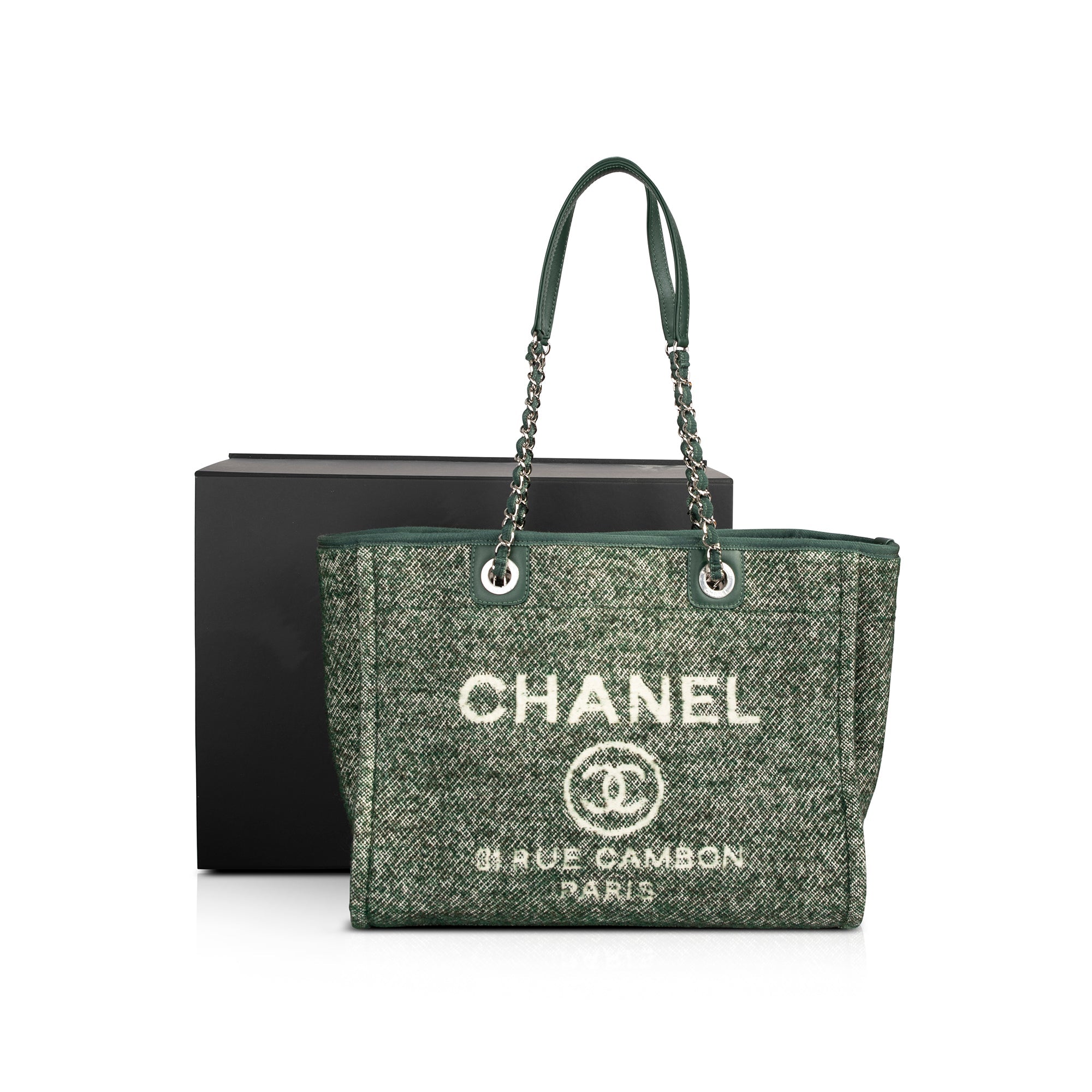 Chanel 2022 Tweed Small Deauville Tote w/ Box