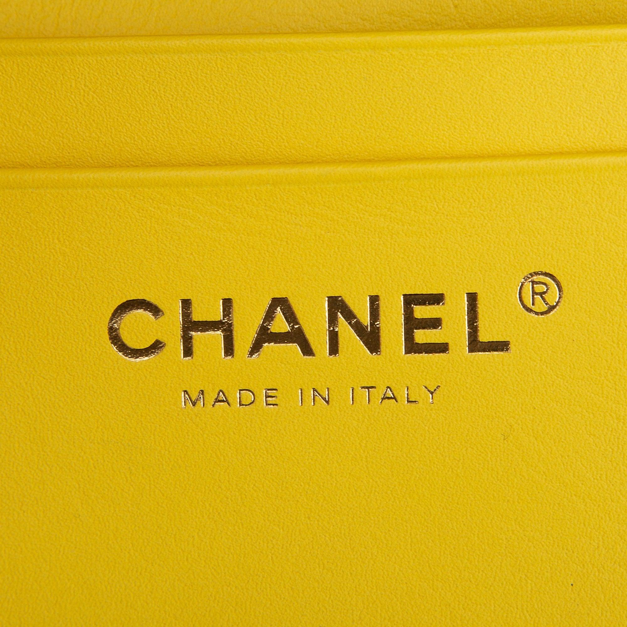 Chanel 2022 Yellow Caviar Leather Small Vanity Case