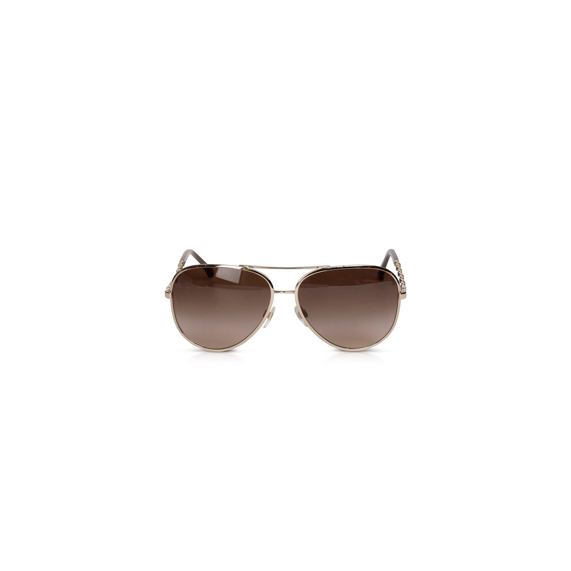 Chanel 4194-Q Chain-Link Aviator Sunglasses w/ Case