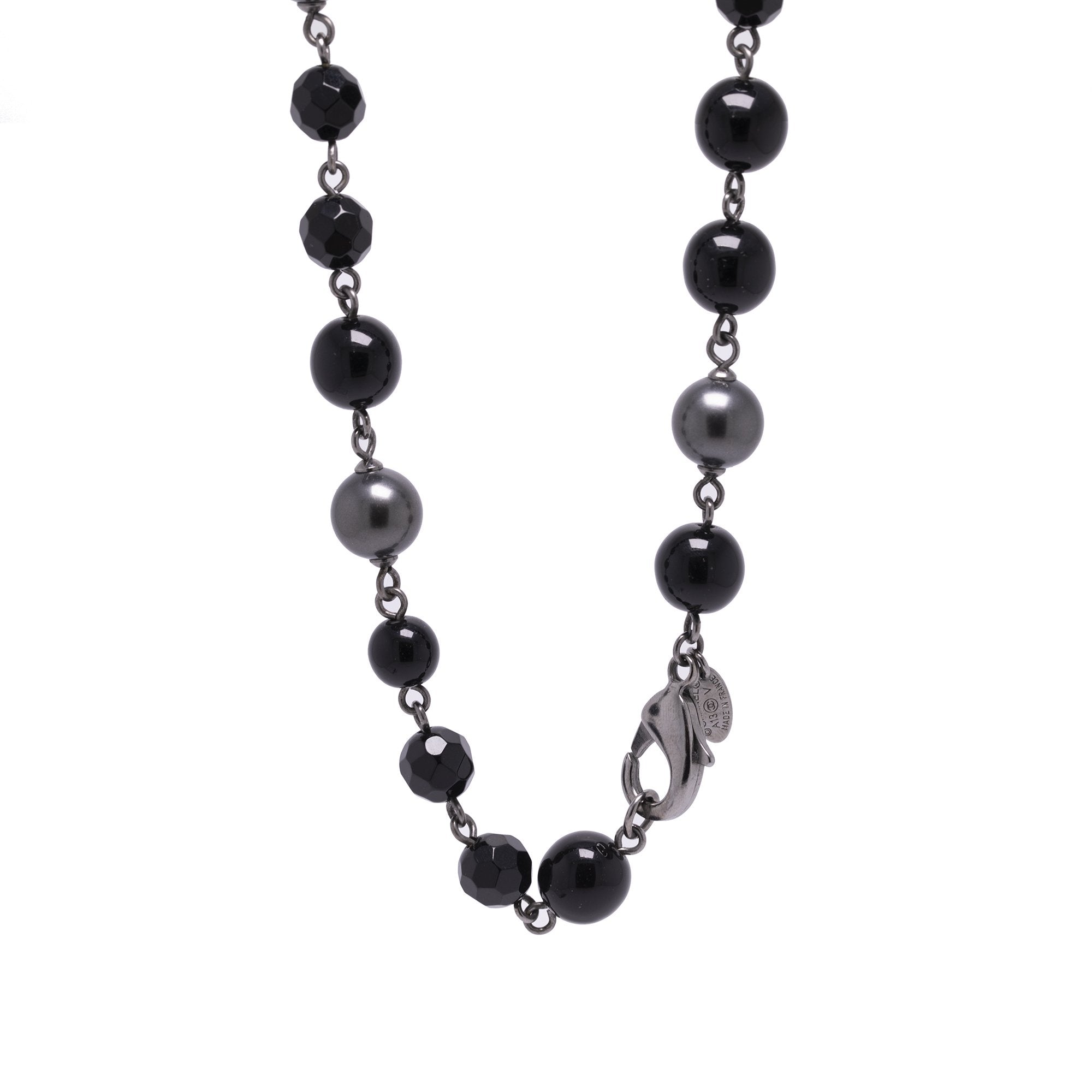 Chanel Bead & Faux Pearl CC Station Necklace w/ Box