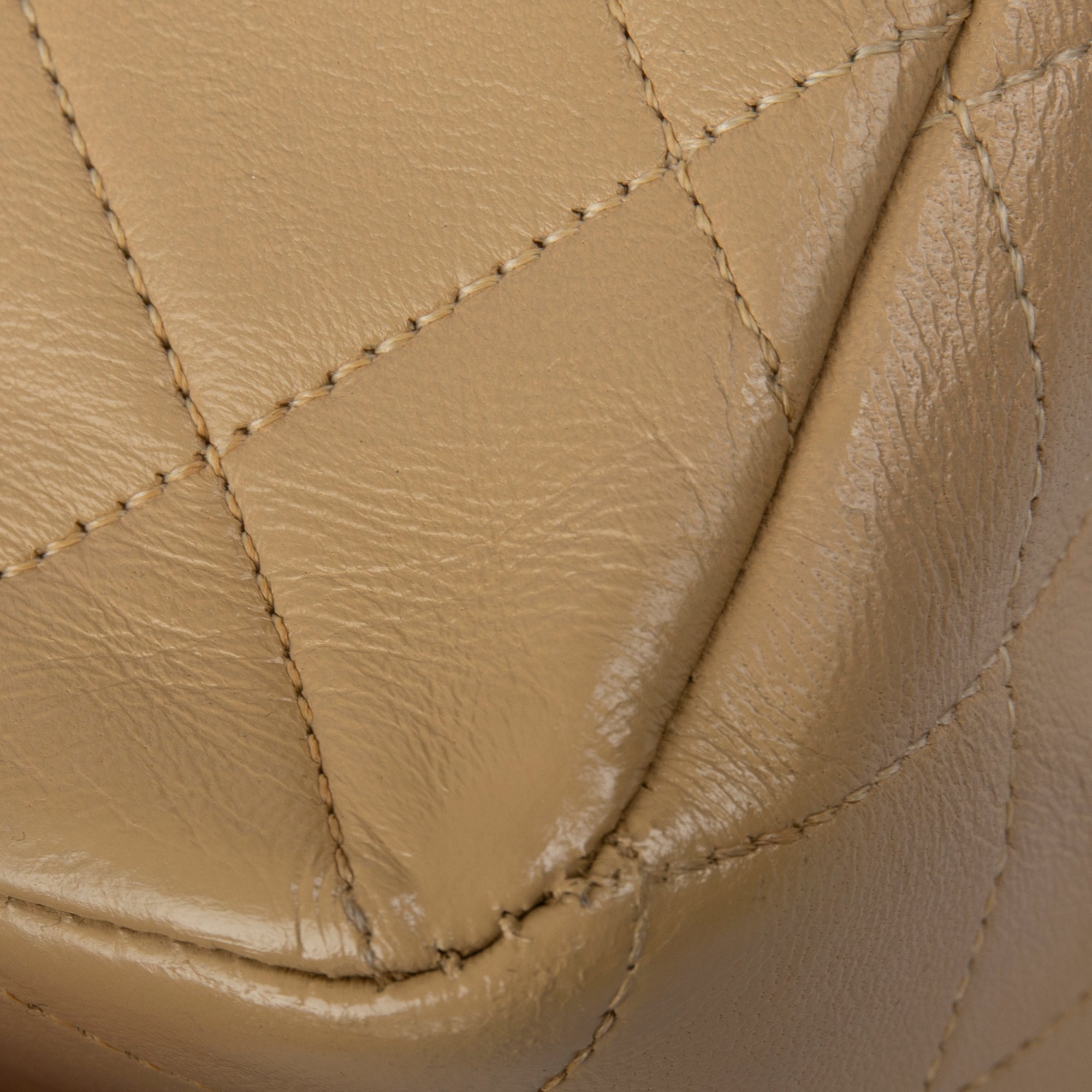 Chanel Beige Lambskin Medium Classic Double Flap Bag