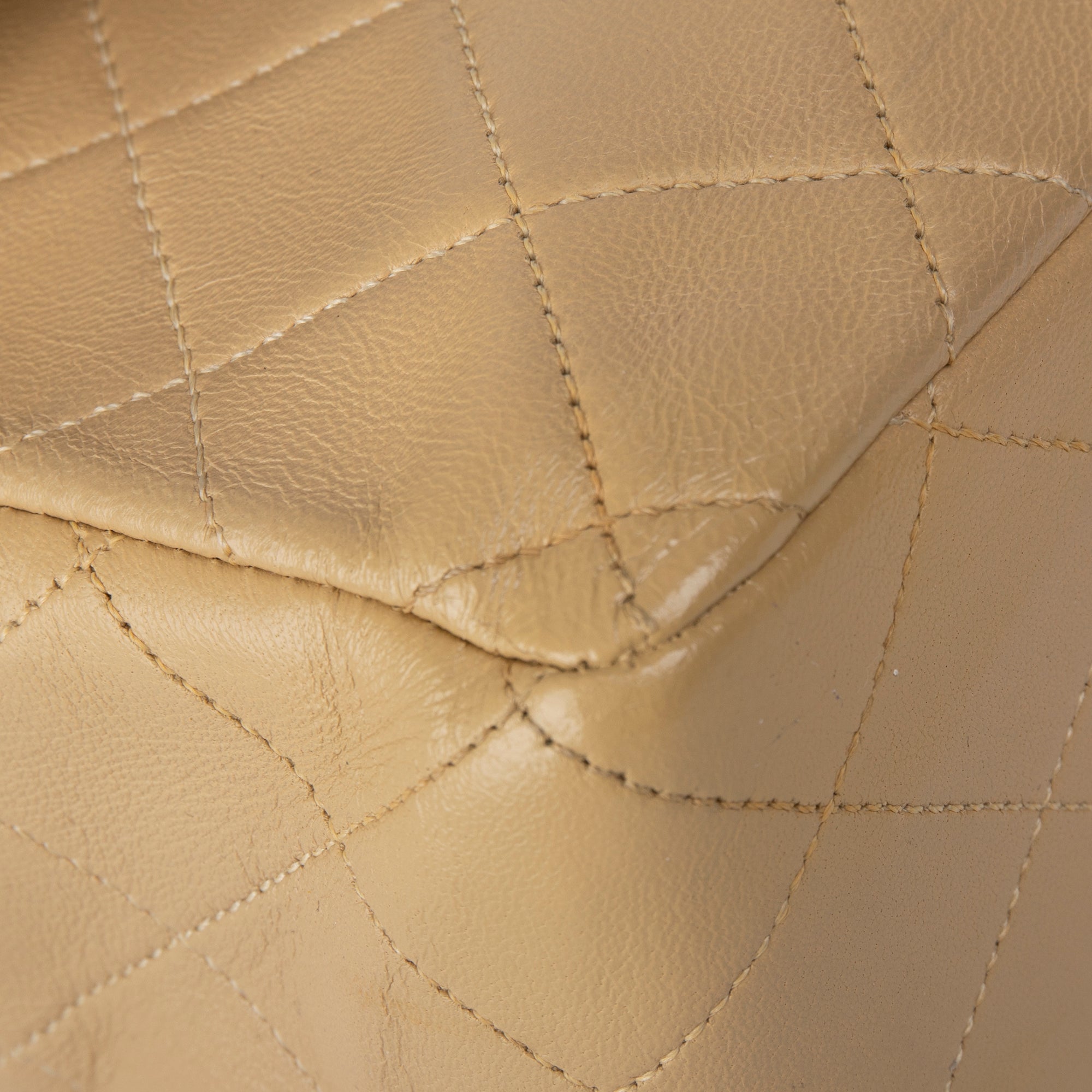 Chanel Beige Lambskin Medium Classic Double Flap Bag